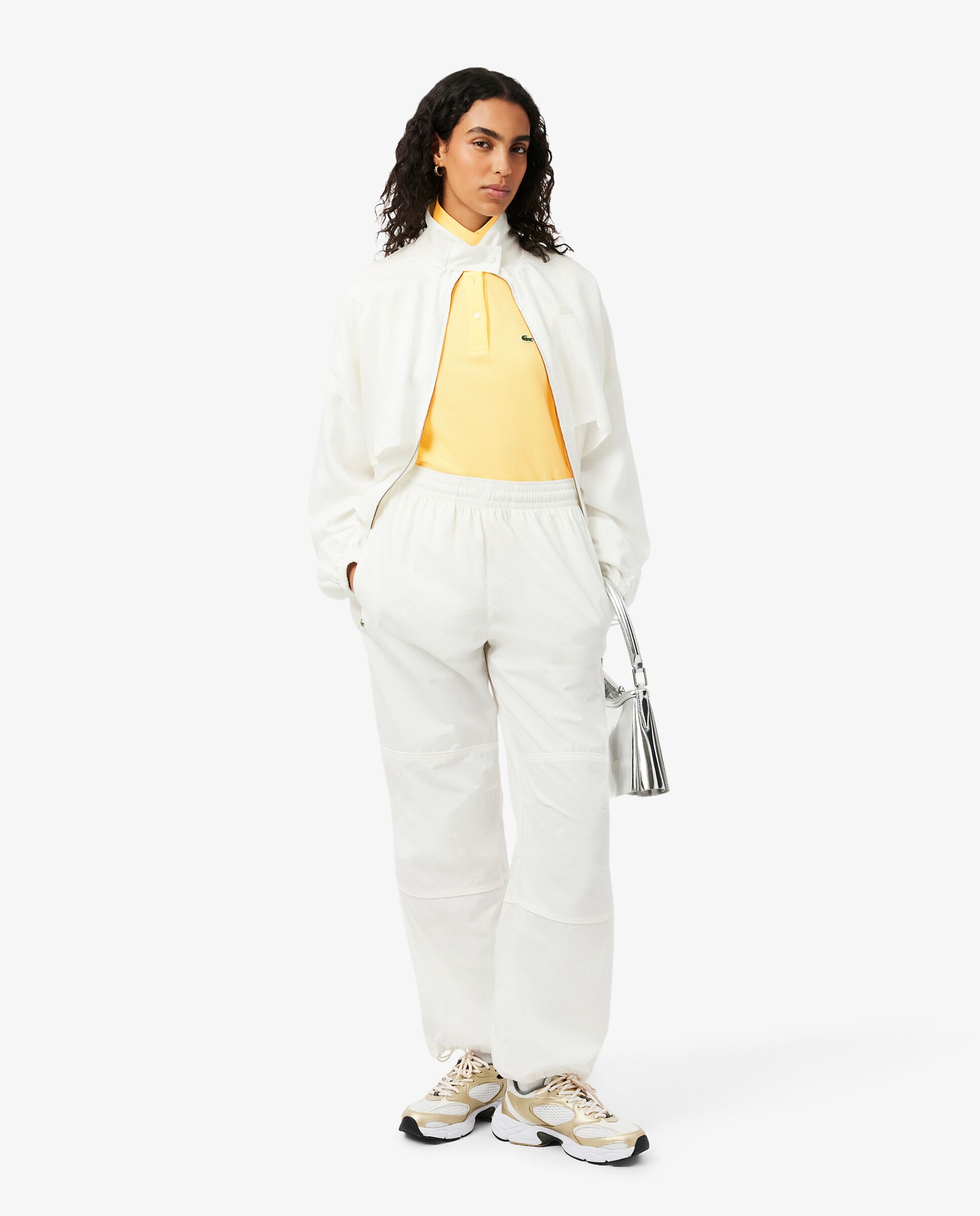 Polo de mujer de corte regular de petit piqué suave de manga corta - Lacoste - Amarillo Amarillo-4