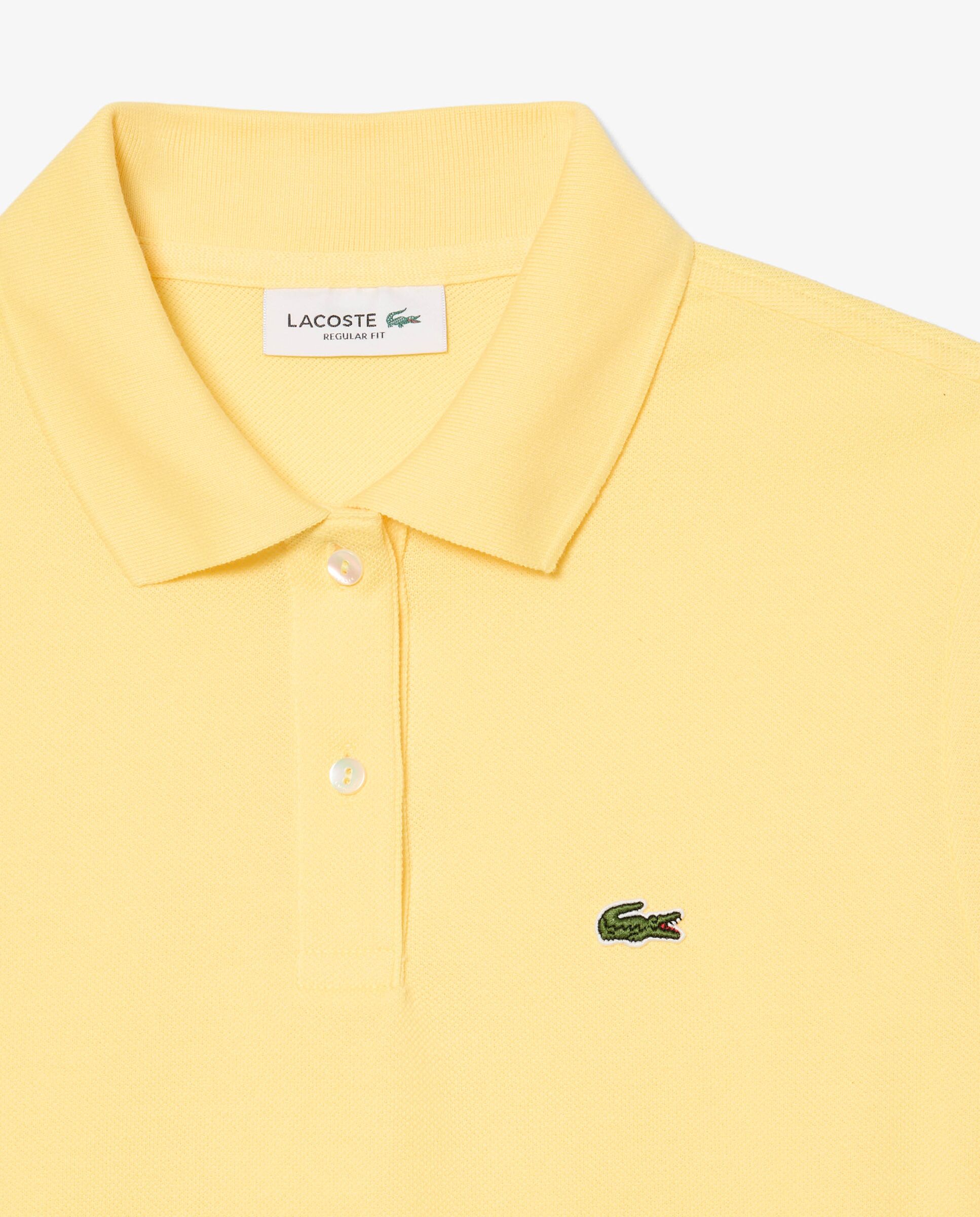 Polo de mujer de corte regular de petit piqué suave de manga corta - Lacoste - Amarillo Amarillo-5