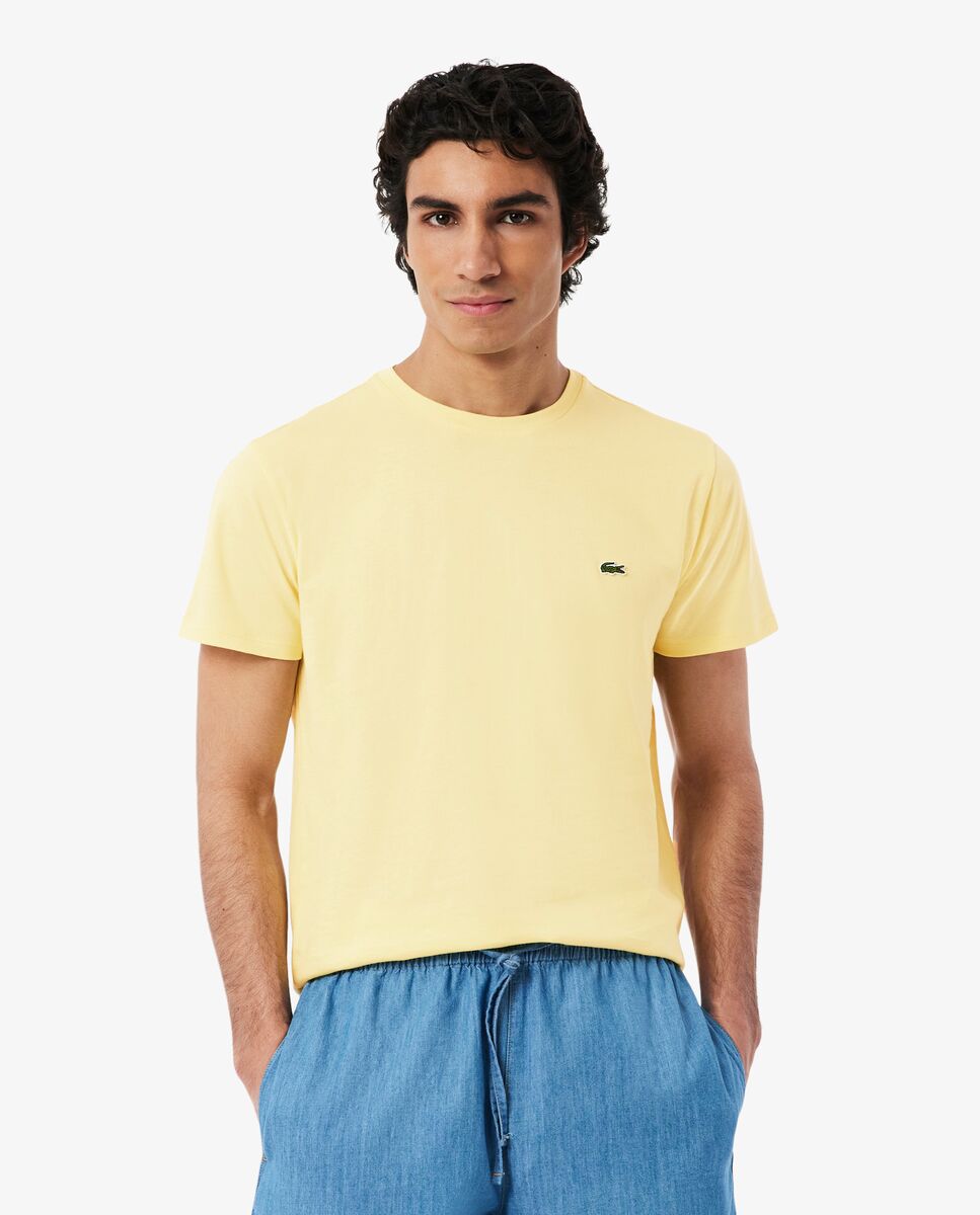 Camiseta de hombre de algodón pima de manga corta - Lacoste - Amarillo Amarillo-1