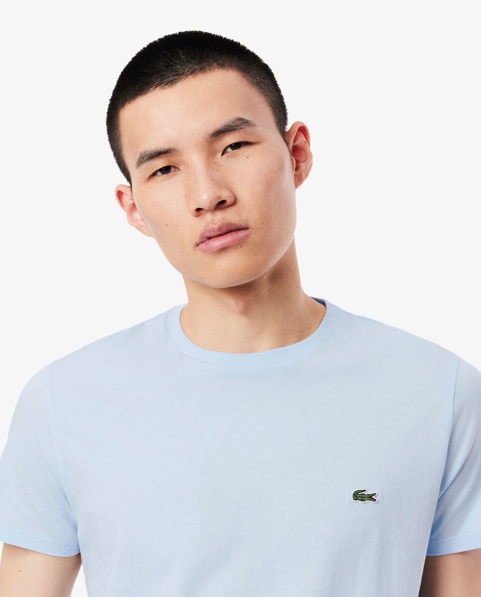 Camiseta de hombre de algodón pima de manga corta - Lacoste - Azul claro Azul claro-3