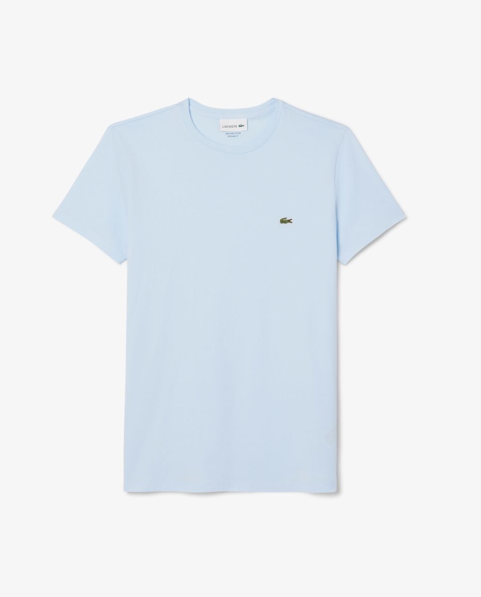 Camiseta de hombre de algodón pima de manga corta - Lacoste - Azul claro Azul claro-6