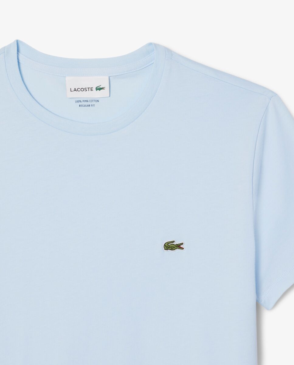 Camiseta de hombre de algodón pima de manga corta - Lacoste - Azul claro Azul claro-5