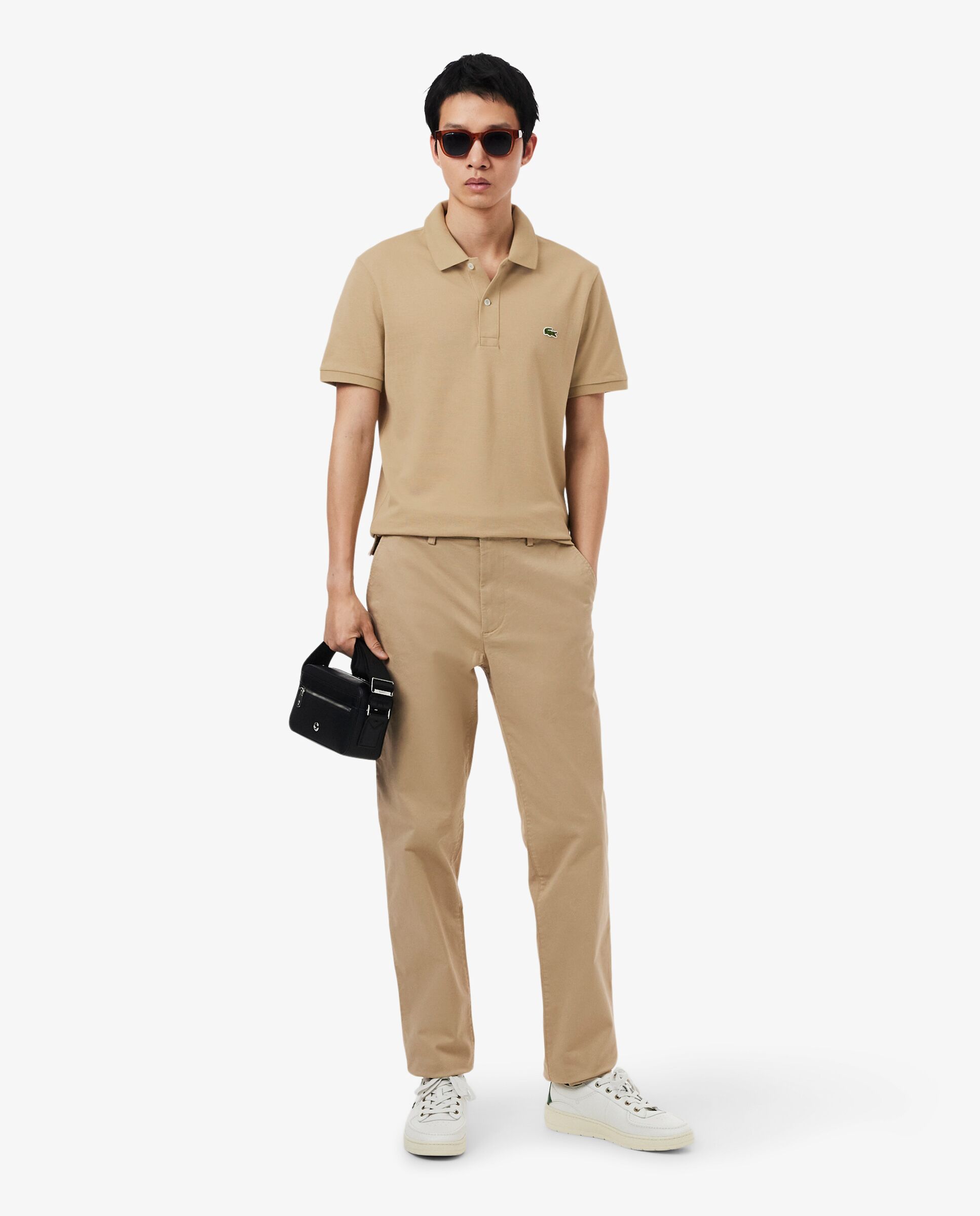 Polo de hombre de piqué de corte ajustado de manga corta - Lacoste - Beige Beige-4