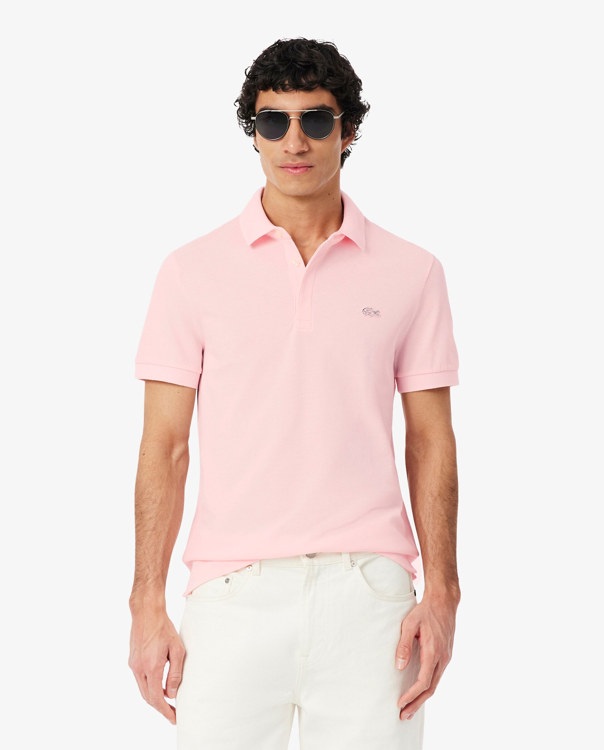 Imagen 0 de Polo de hombre de corte regular paris de piqué elástico de manga corta Rosa