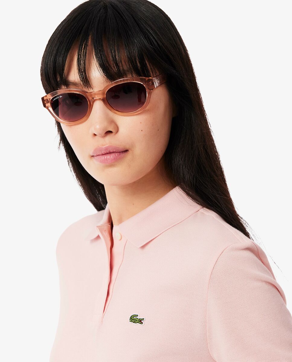 Polo de mujer de corte regular de petit piqué suave de manga corta - Lacoste - Rosa Rosa-3