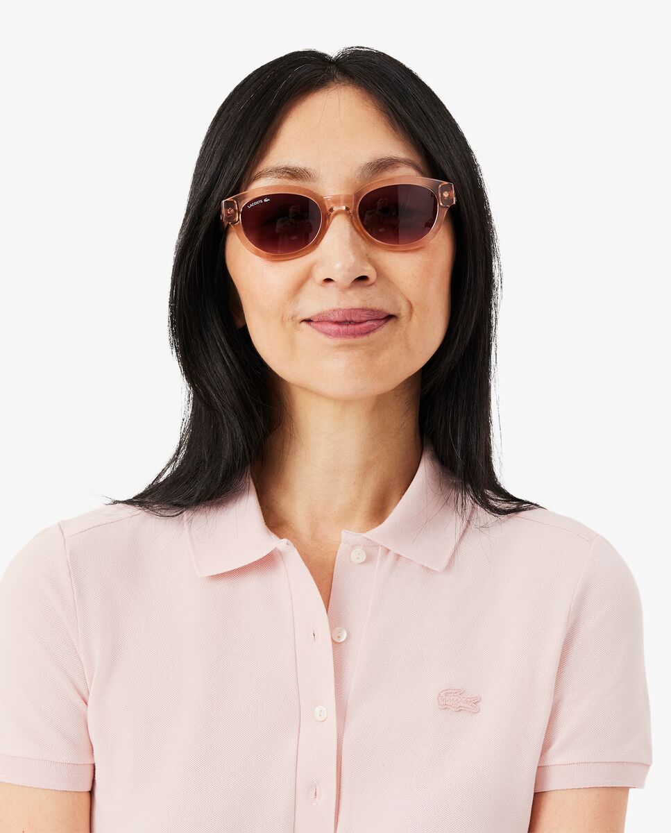 Vestido polo de piqué elástico - Lacoste - Rosa Rosa-3