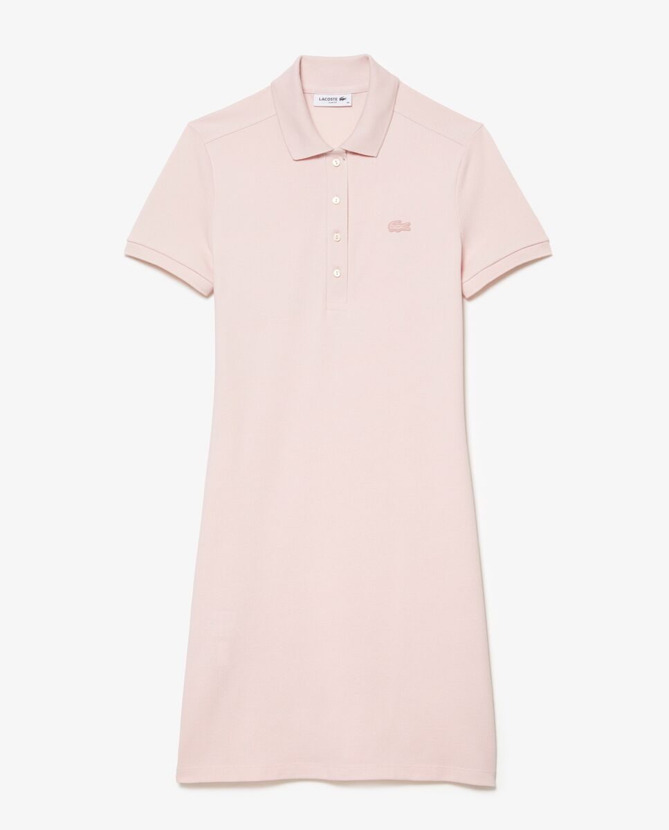 Vestido polo de piqué elástico - Lacoste - Rosa Rosa-6