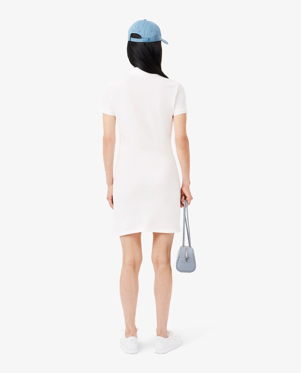 Vestido polo de piqué elástico - Lacoste - Blanco Blanco-2