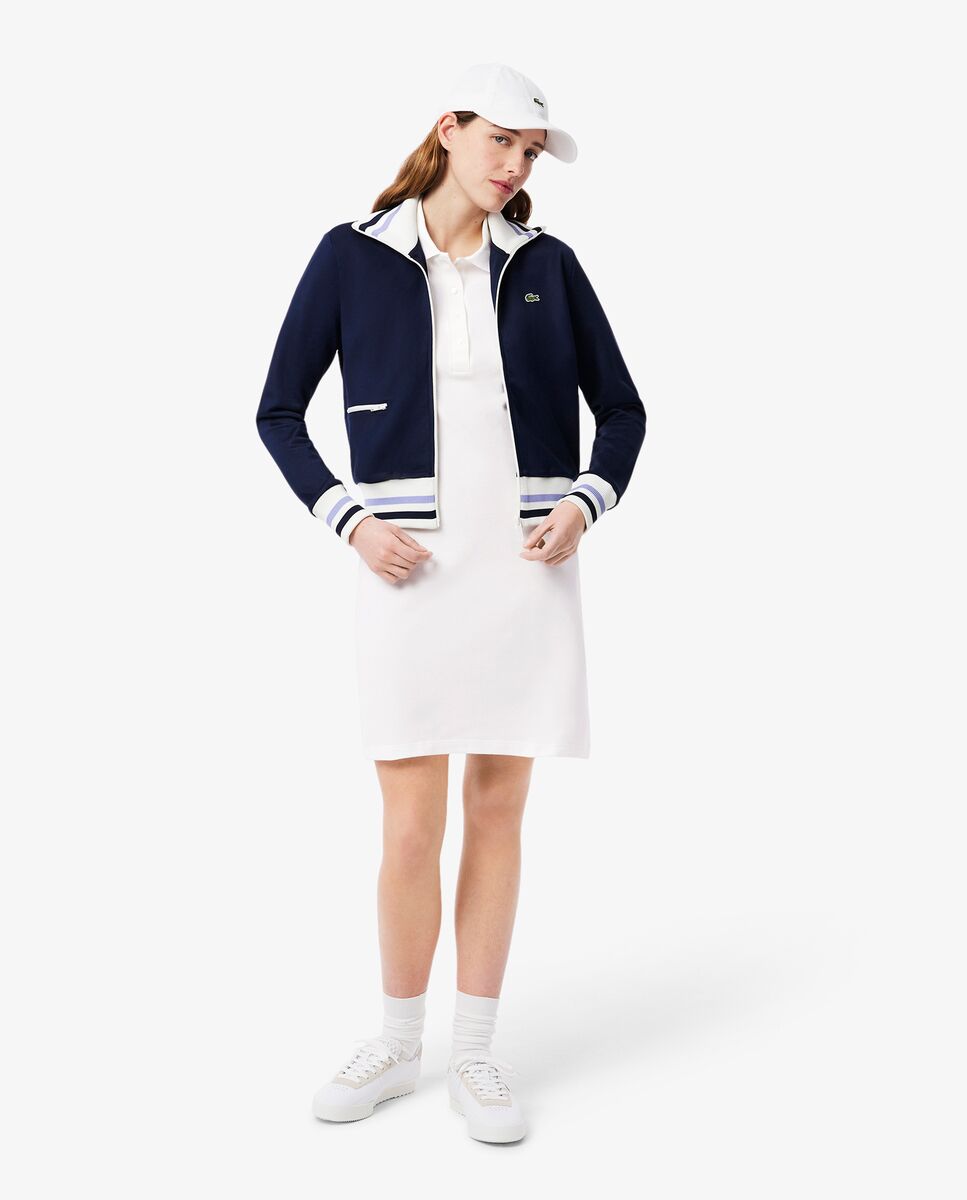 Vestido polo de piqué elástico - Lacoste - Blanco Blanco-4