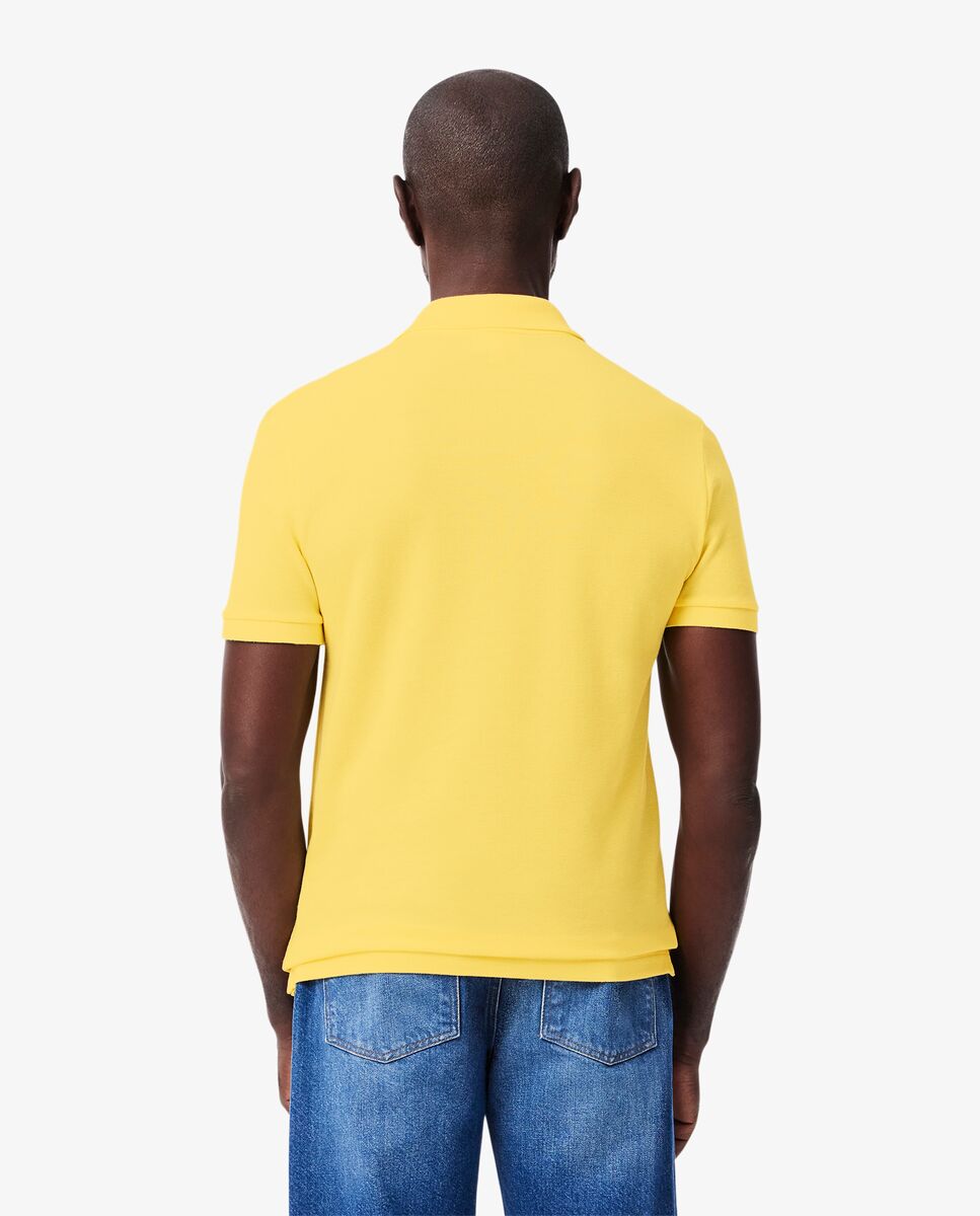 Polo de hombre de piqué de corte ajustado de manga corta - Mostaza Mostaza-2