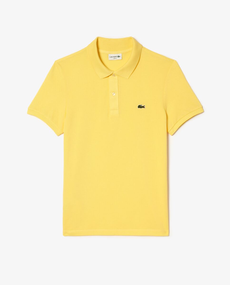 Polo de hombre de piqué de corte ajustado de manga corta - Mostaza Mostaza-6