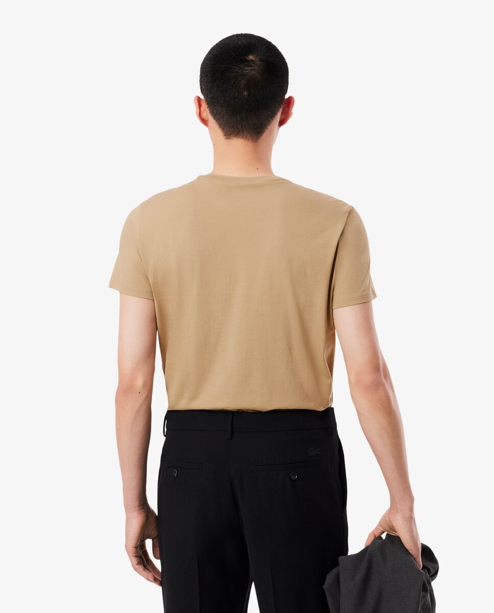 Camiseta de hombre de algodón pima de manga corta - Lacoste - Marrón claro Marrón claro-2
