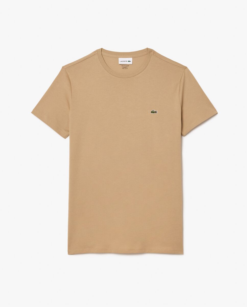 Camiseta de hombre de algodón pima de manga corta - Lacoste - Marrón claro Marrón claro-6