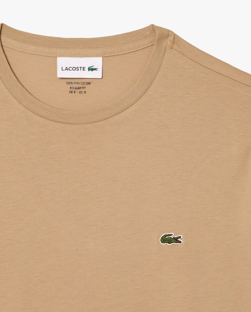 Camiseta de hombre de algodón pima de manga corta - Lacoste - Marrón claro Marrón claro-5