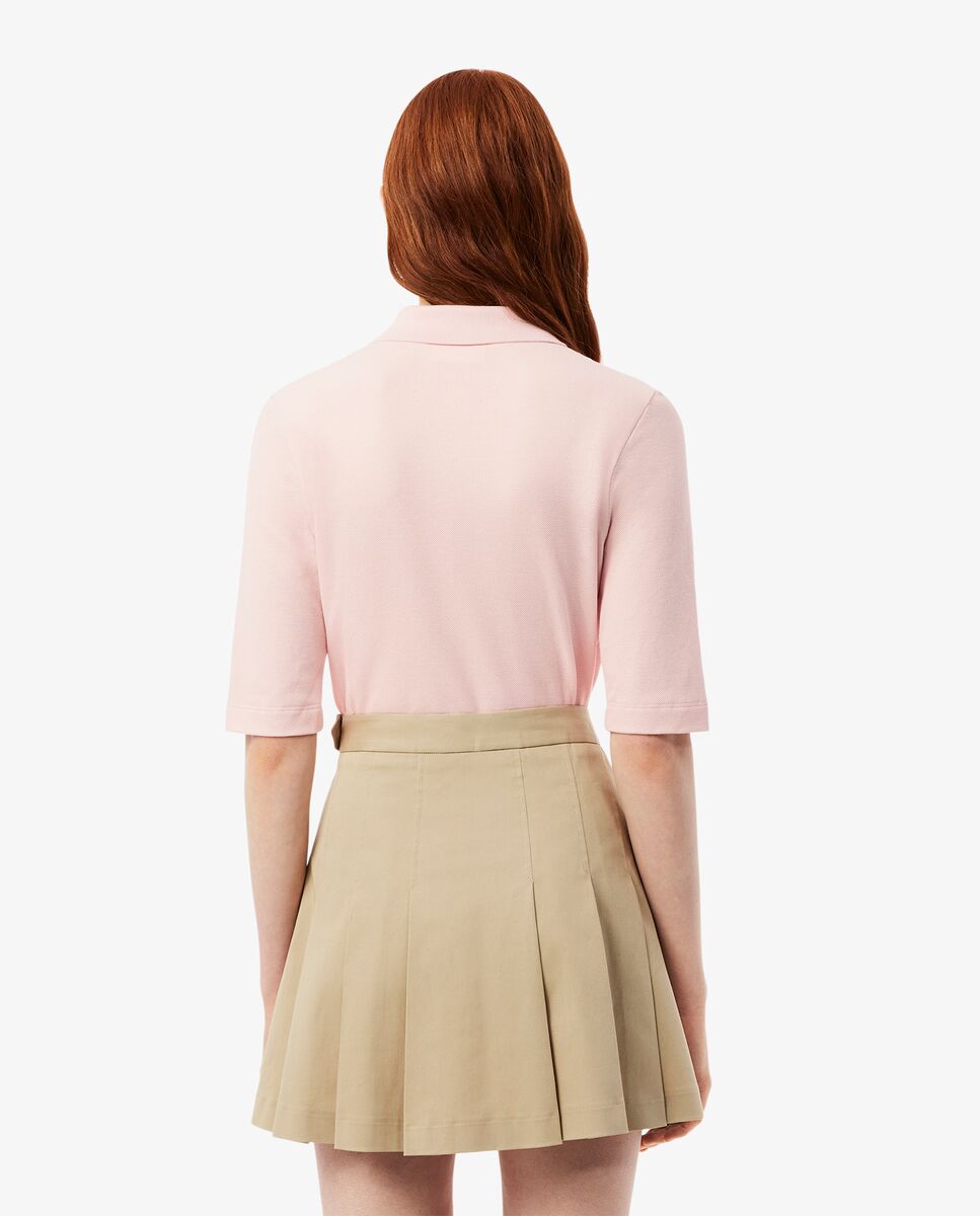 Polo de mujer de manga francesa de corte ajustado - Lacoste - Rosa Rosa-2