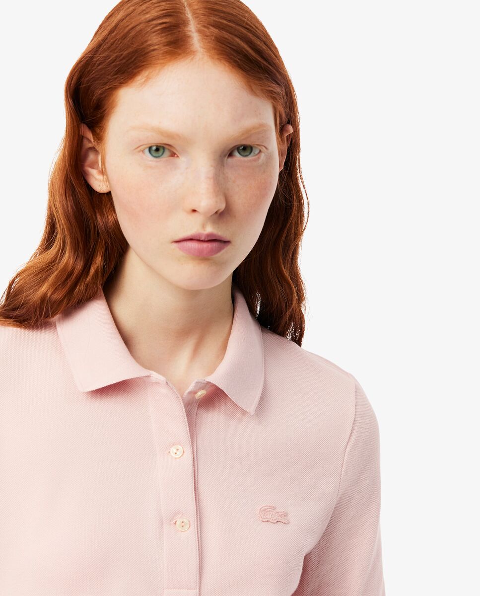 Polo de mujer de manga francesa de corte ajustado - Lacoste - Rosa Rosa-3