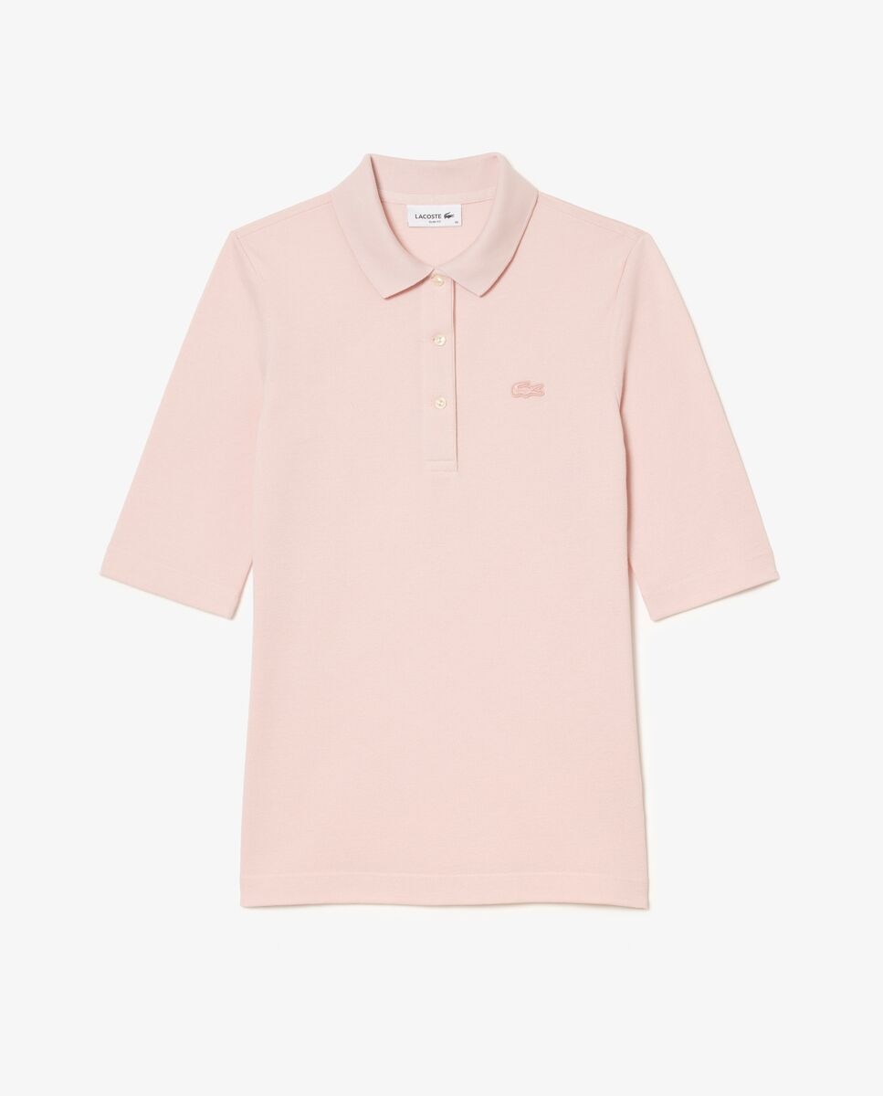 Polo de mujer de manga francesa de corte ajustado - Lacoste - Rosa Rosa-6