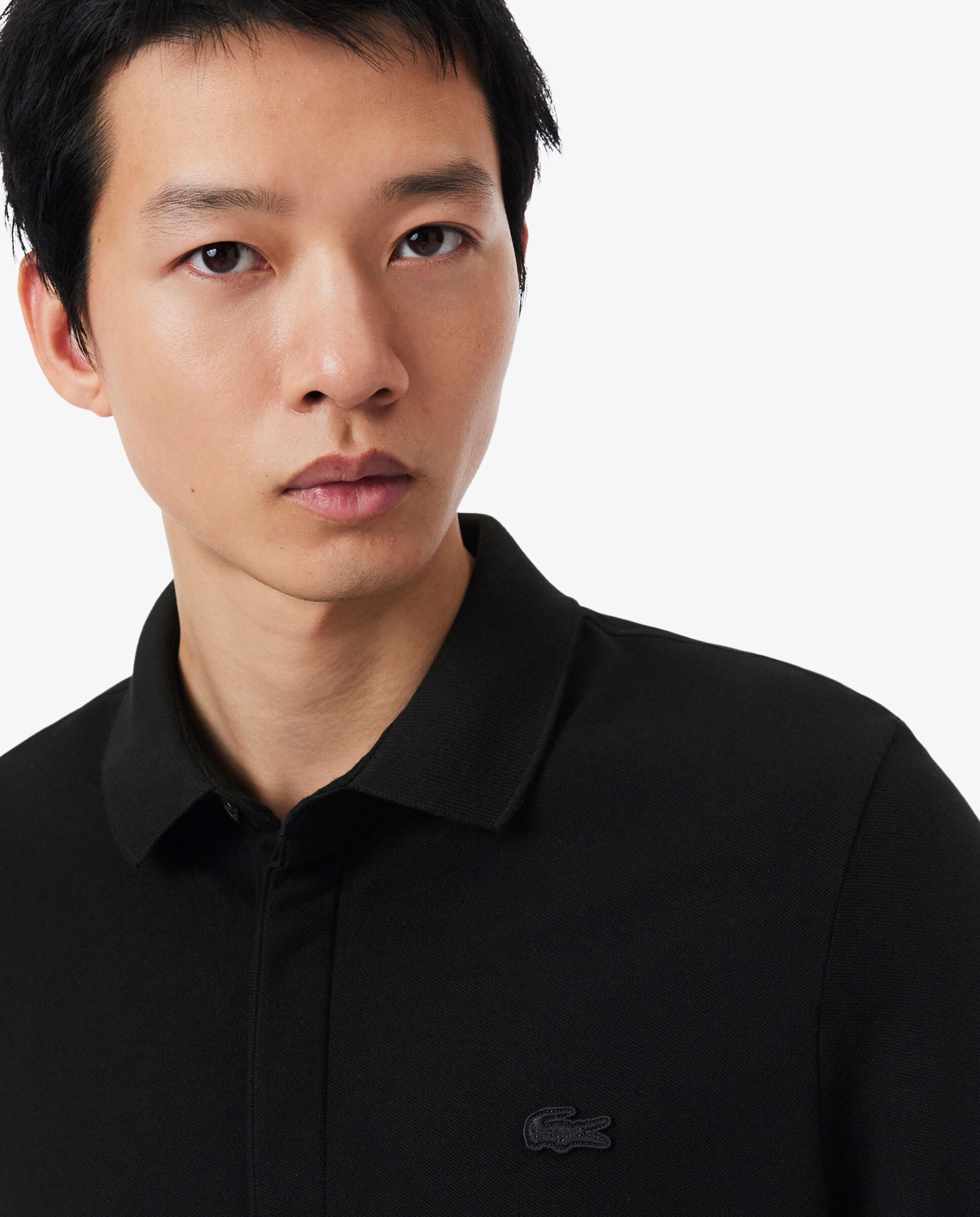 Polo de hombre de corte regular paris de piqué elástico de manga corta - Lacoste - Negro Negro-3