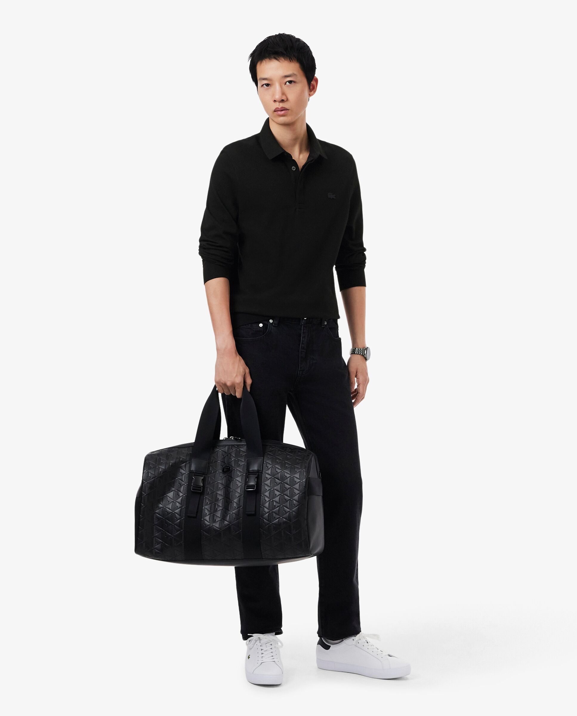 Polo de hombre de corte regular paris de piqué elástico de manga corta - Lacoste - Negro Negro-4