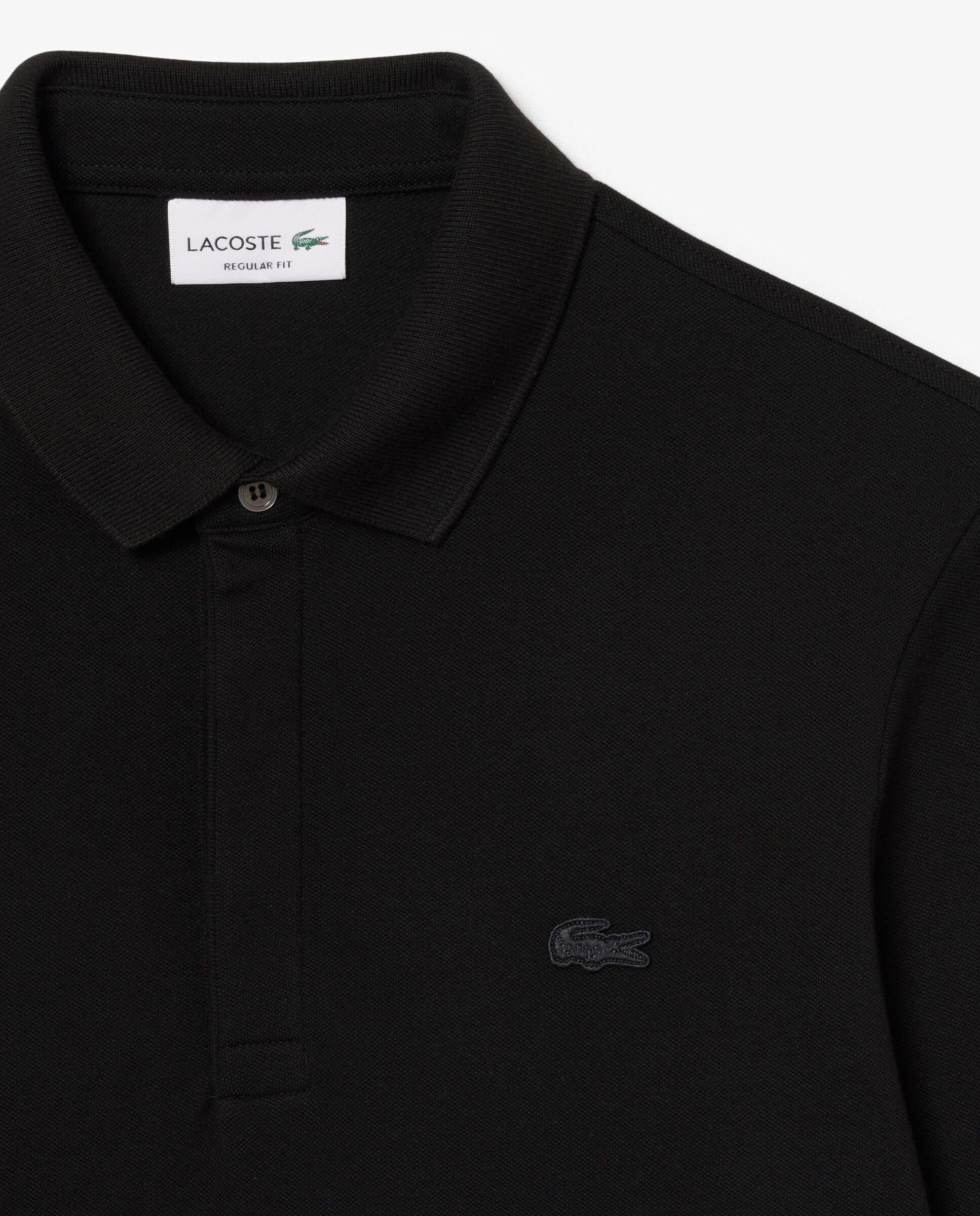 Polo de hombre de corte regular paris de piqué elástico de manga corta - Lacoste - Negro Negro-5