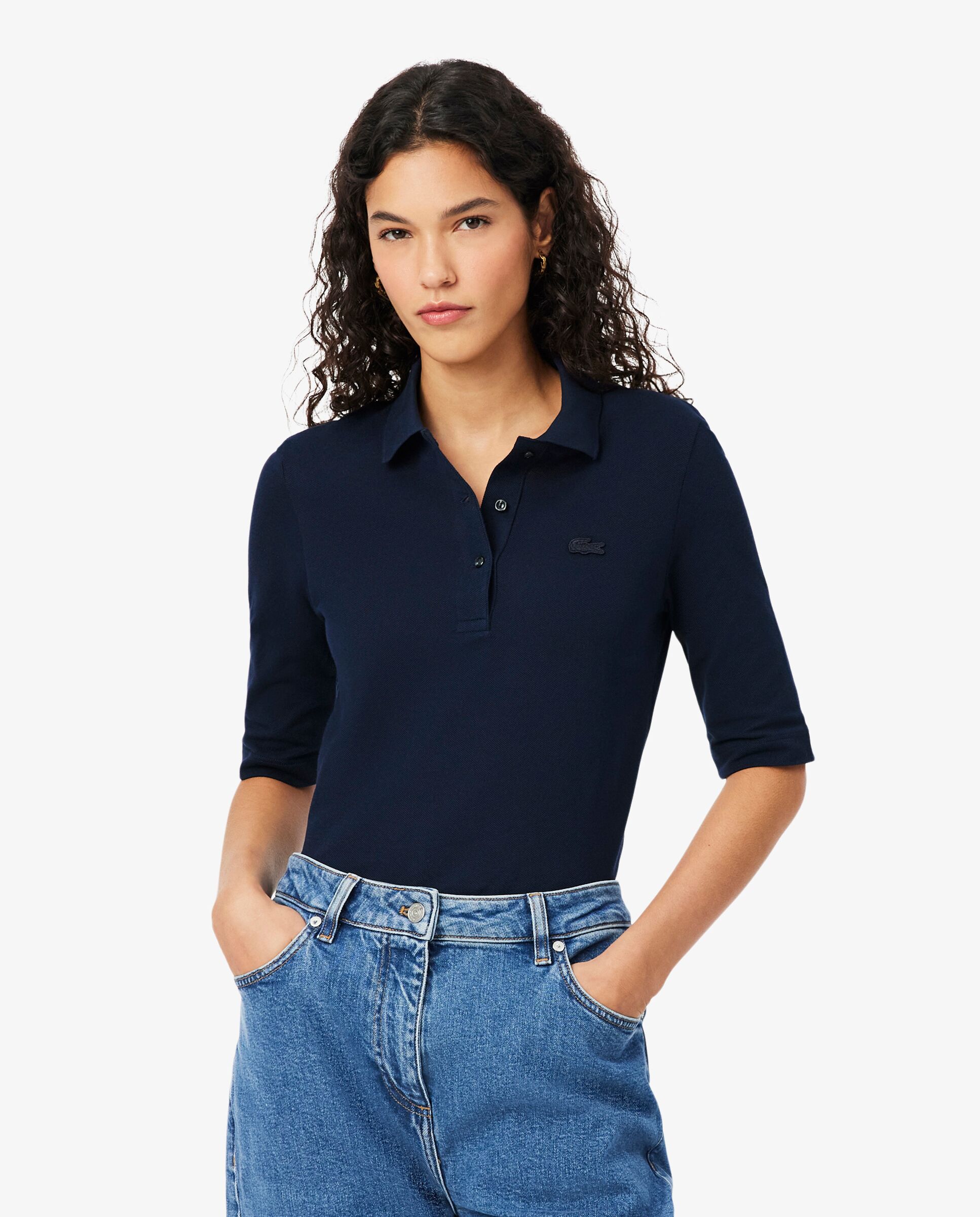 Polo de mujer de manga francesa de corte ajustado - Lacoste - Azul marino Azul marino-1