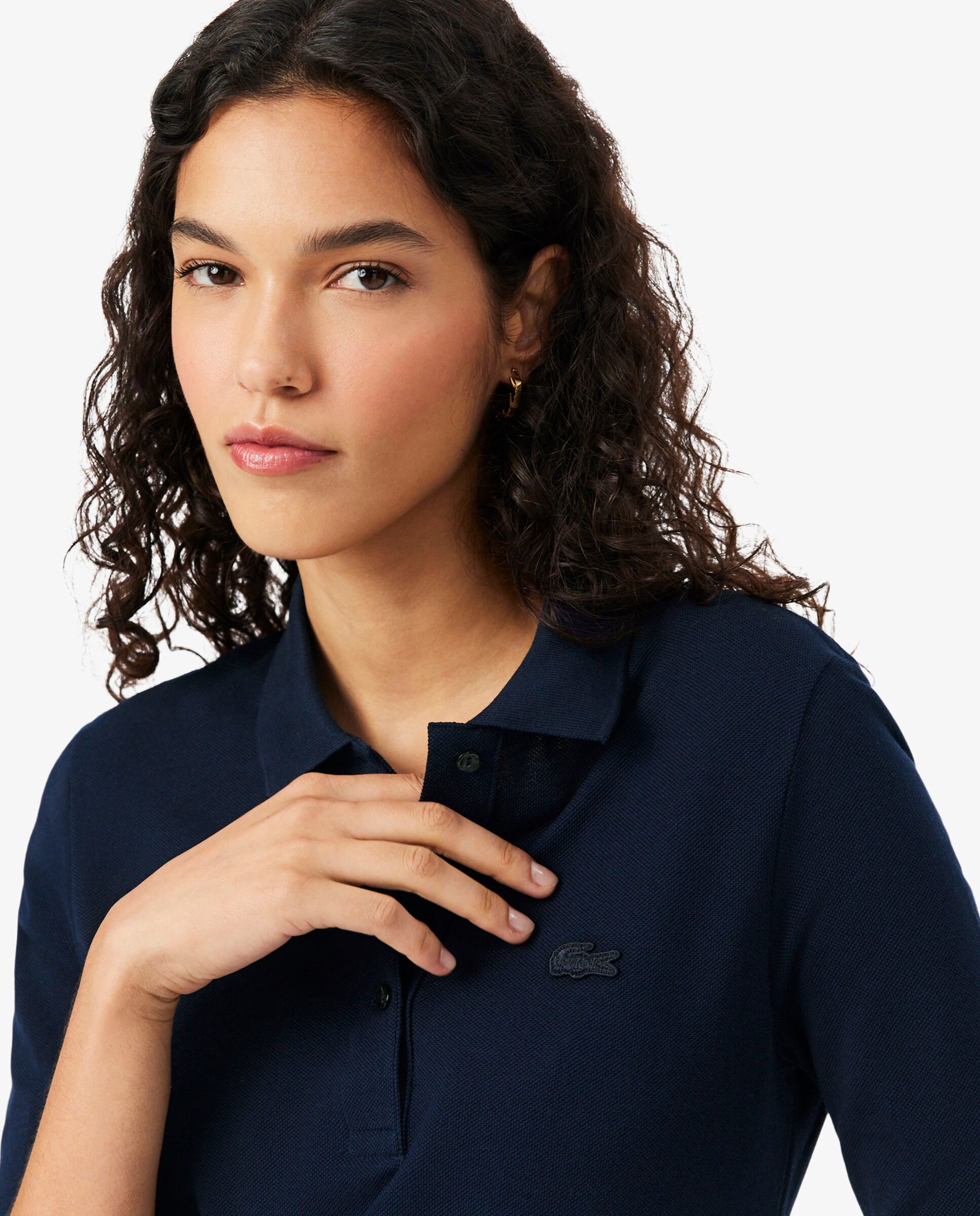 Polo de mujer de manga francesa de corte ajustado - Lacoste - Azul marino Azul marino-3