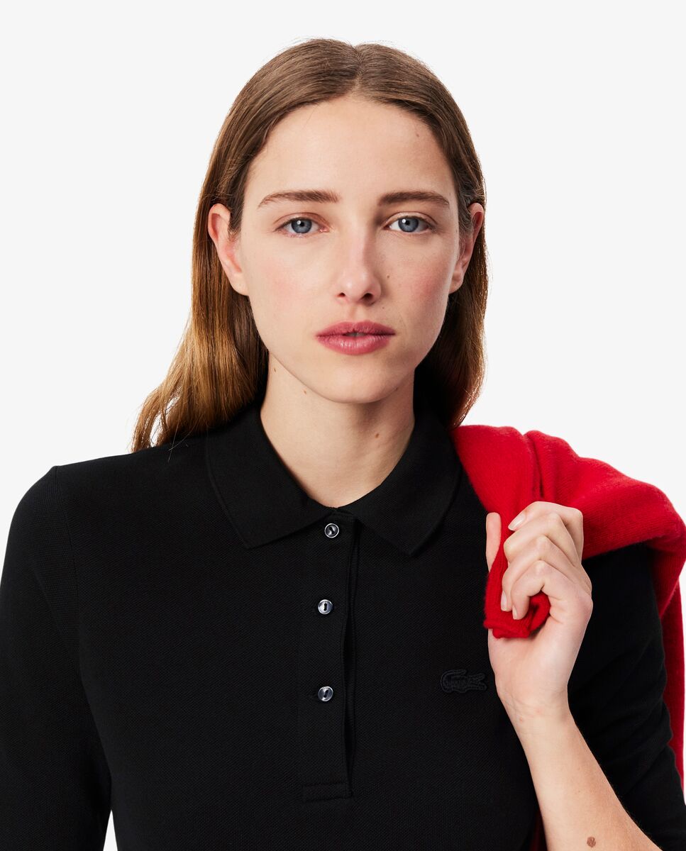 Polo de mujer de manga francesa de corte ajustado - Lacoste - Negro Negro-3