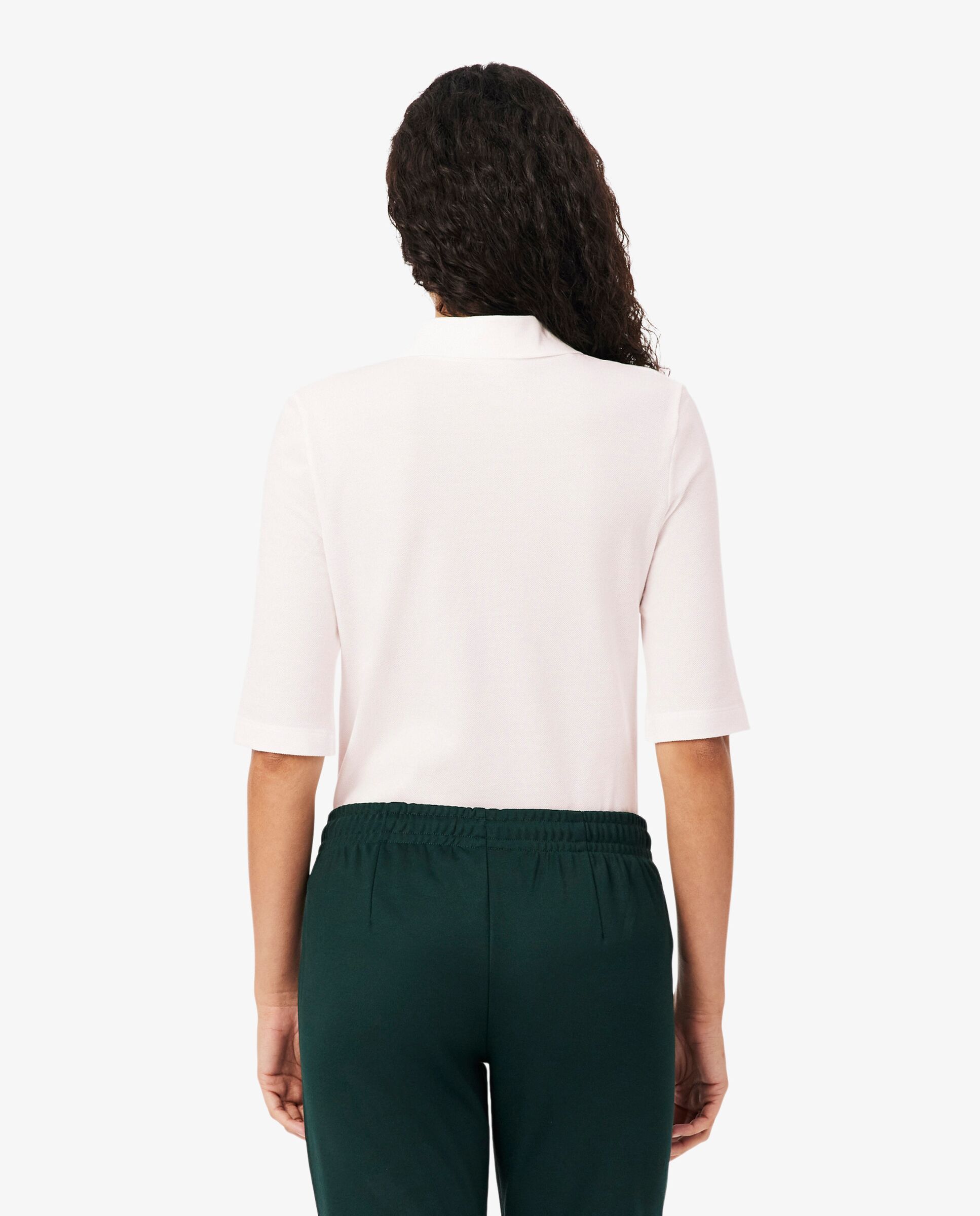 Polo de mujer de manga francesa de corte ajustado - Lacoste - Blanco Blanco-2