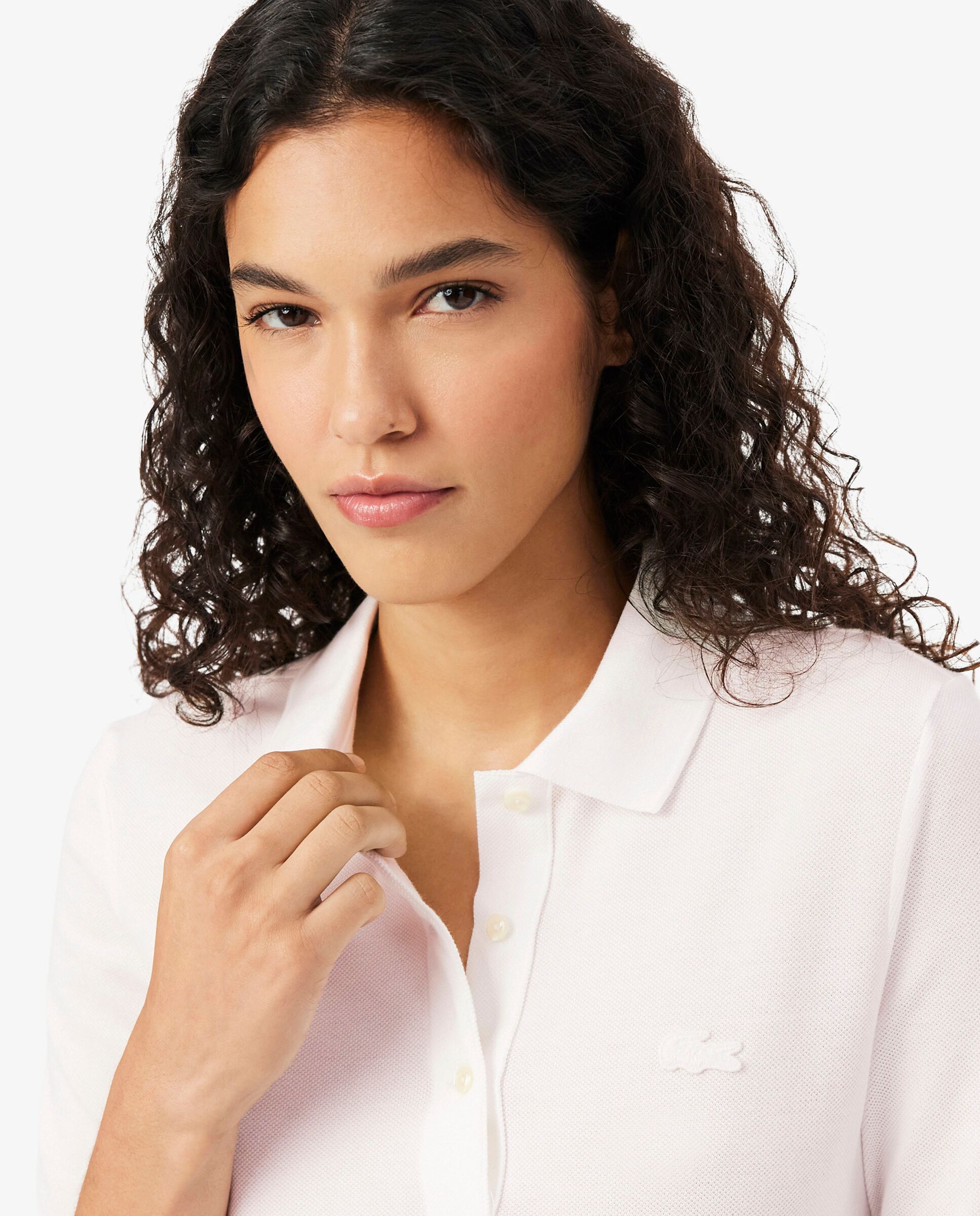 Polo de mujer de manga francesa de corte ajustado - Lacoste - Blanco Blanco-3