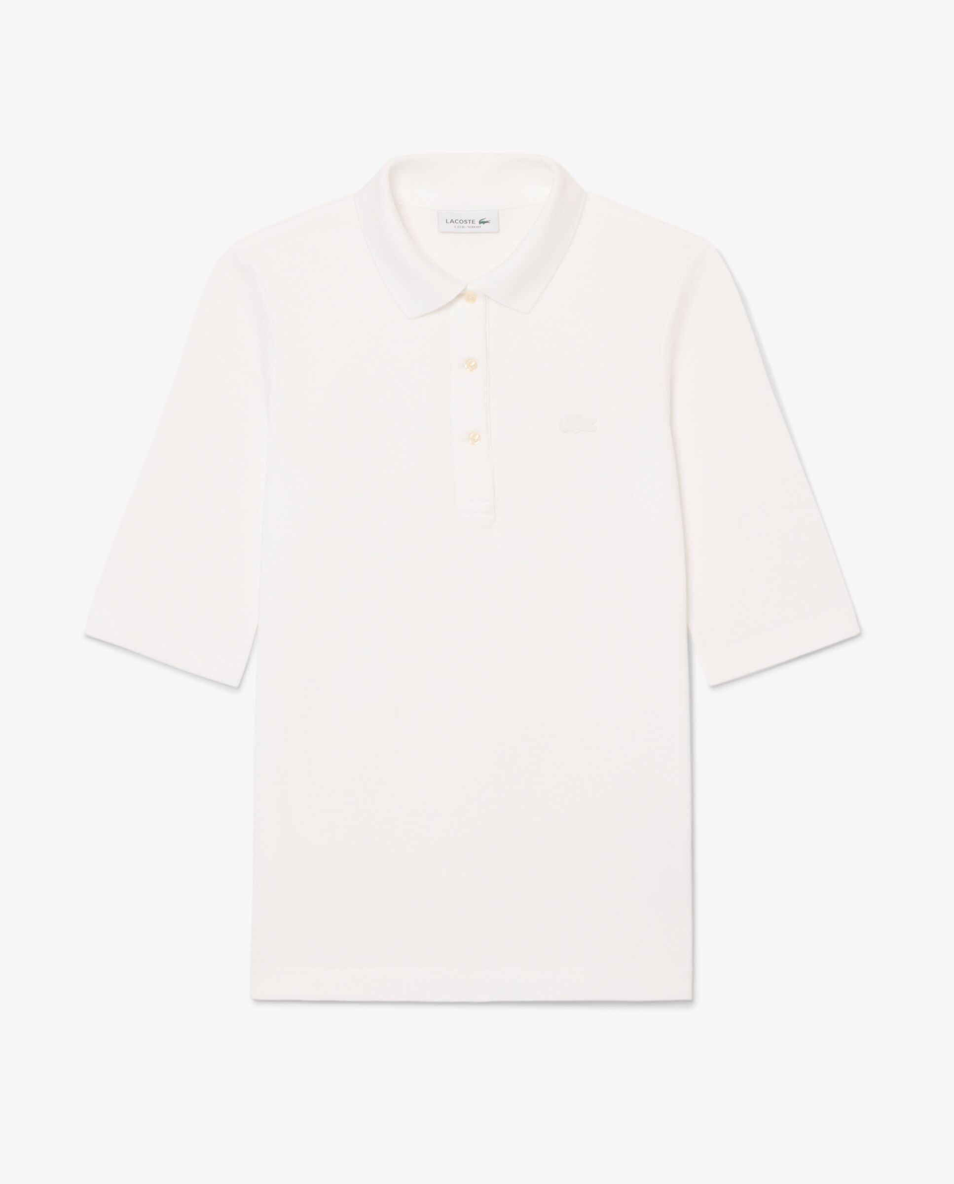Polo de mujer de manga francesa de corte ajustado - Lacoste - Blanco Blanco-6