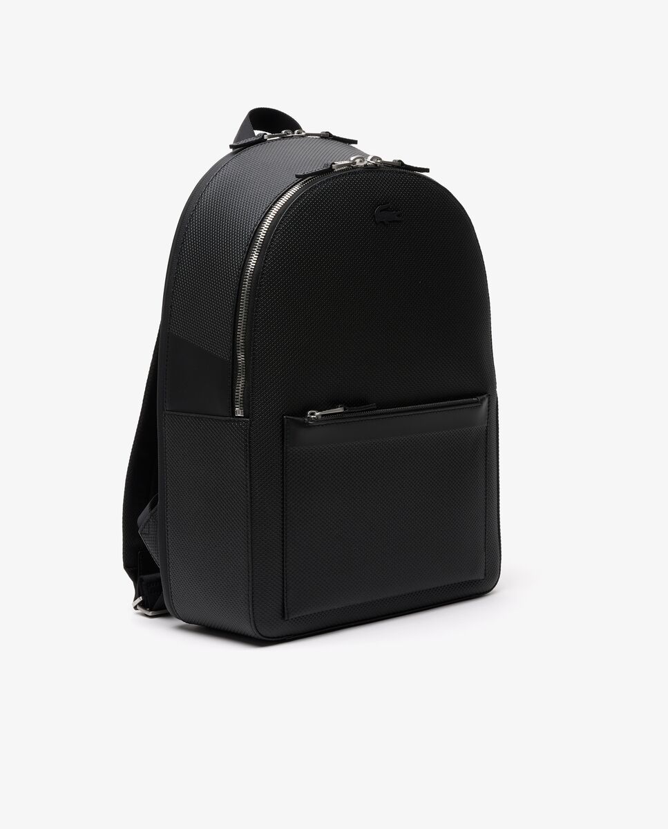 Mochila de hombre chantaco de piel efecto piqué en - Lacoste - Negro Negro-3