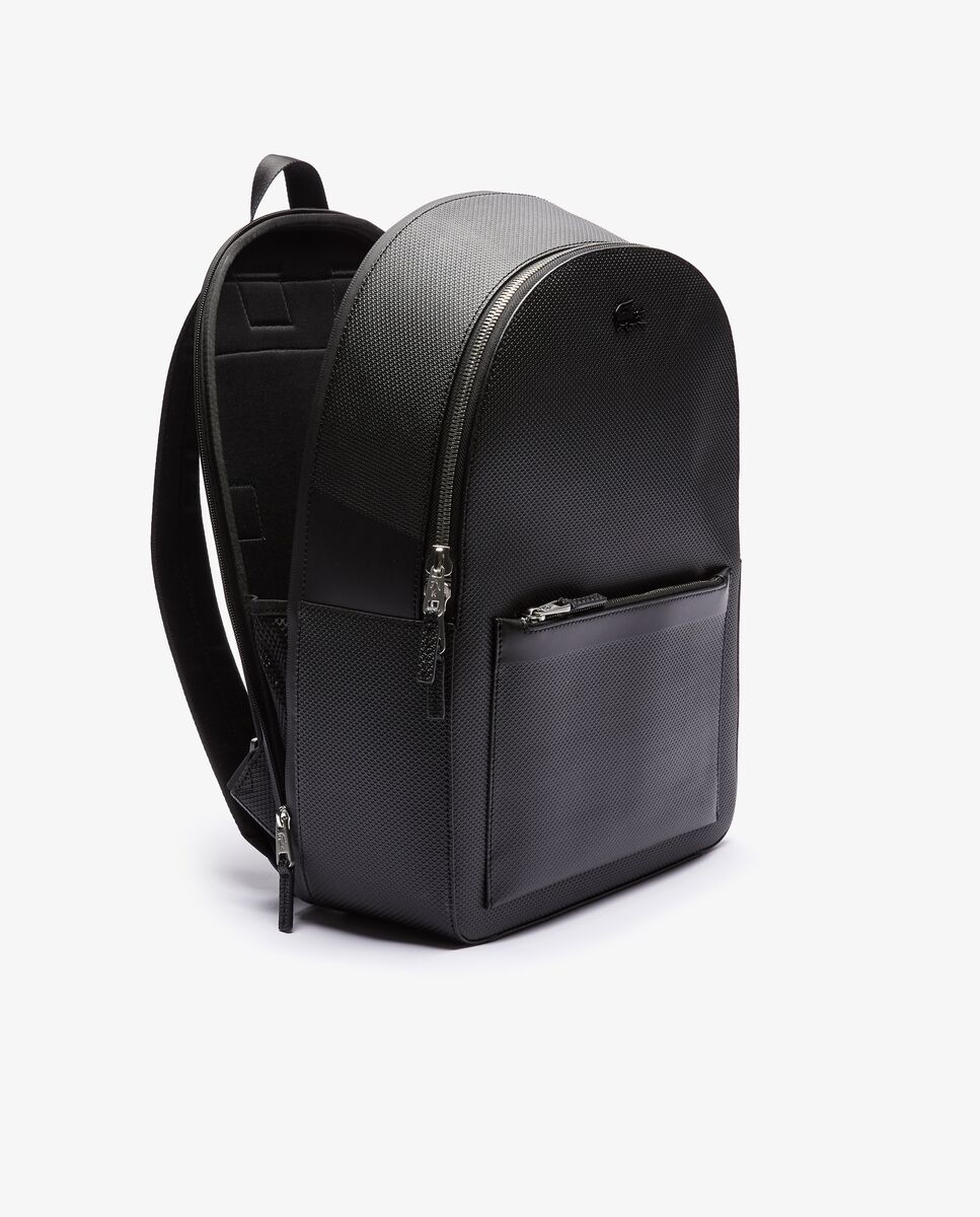 Mochila de hombre chantaco de piel efecto piqué en - Lacoste - Negro Negro-5