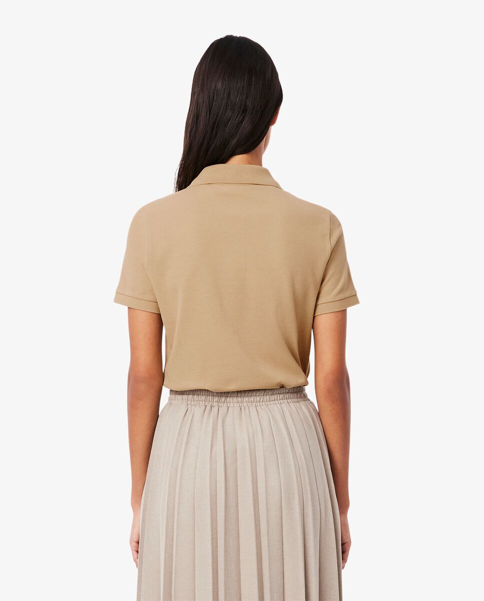 Polo de mujer de corte regular de petit piqué suave de manga corta - Lacoste - Camel Camel-2