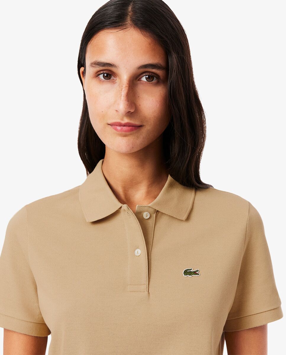 Polo de mujer de corte regular de petit piqué suave de manga corta - Lacoste - Camel Camel-3