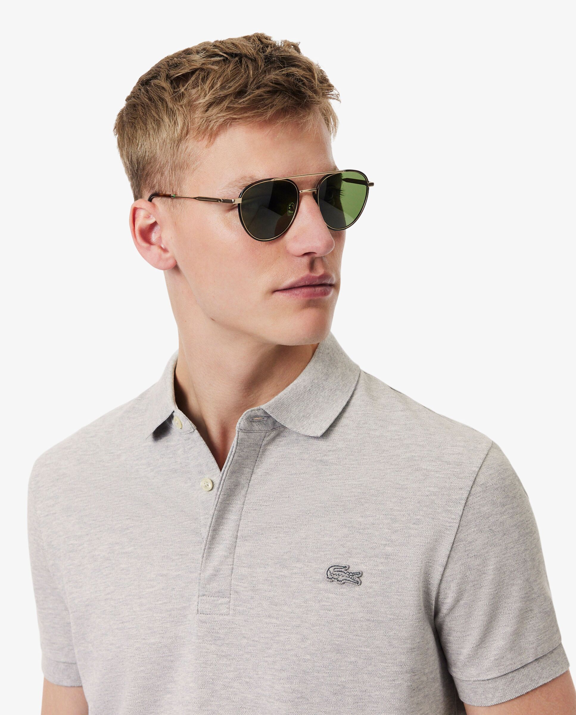 Polo de hombre de corte regular paris de piqué elástico de manga corta - Lacoste - Gris oscuro Gris oscuro-3