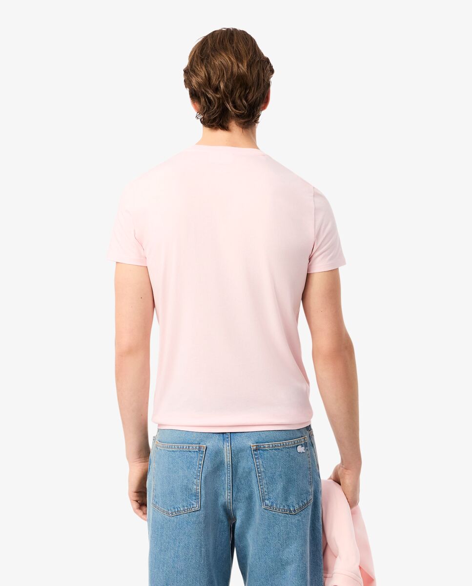 Camiseta de hombre de algodón pima de manga corta - Lacoste - Rosa Rosa-2