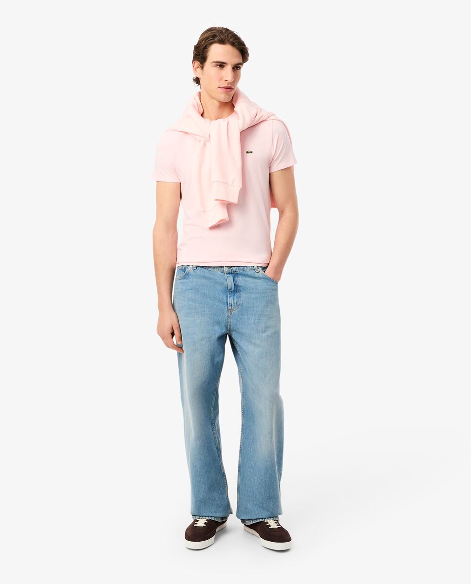 Camiseta de hombre de algodón pima de manga corta - Lacoste - Rosa Rosa-4