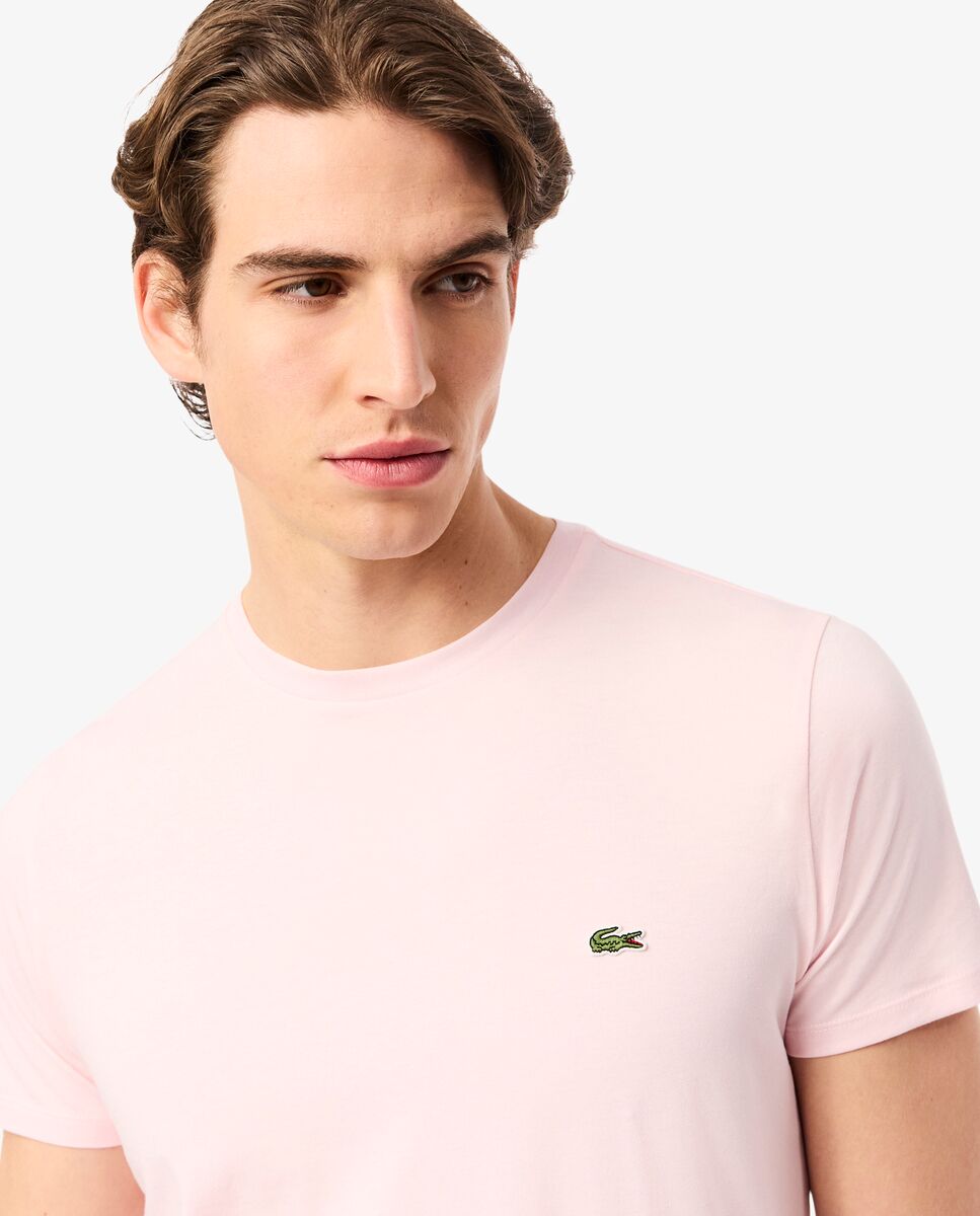Camiseta de hombre de algodón pima de manga corta - Lacoste - Rosa claro Rosa claro-3