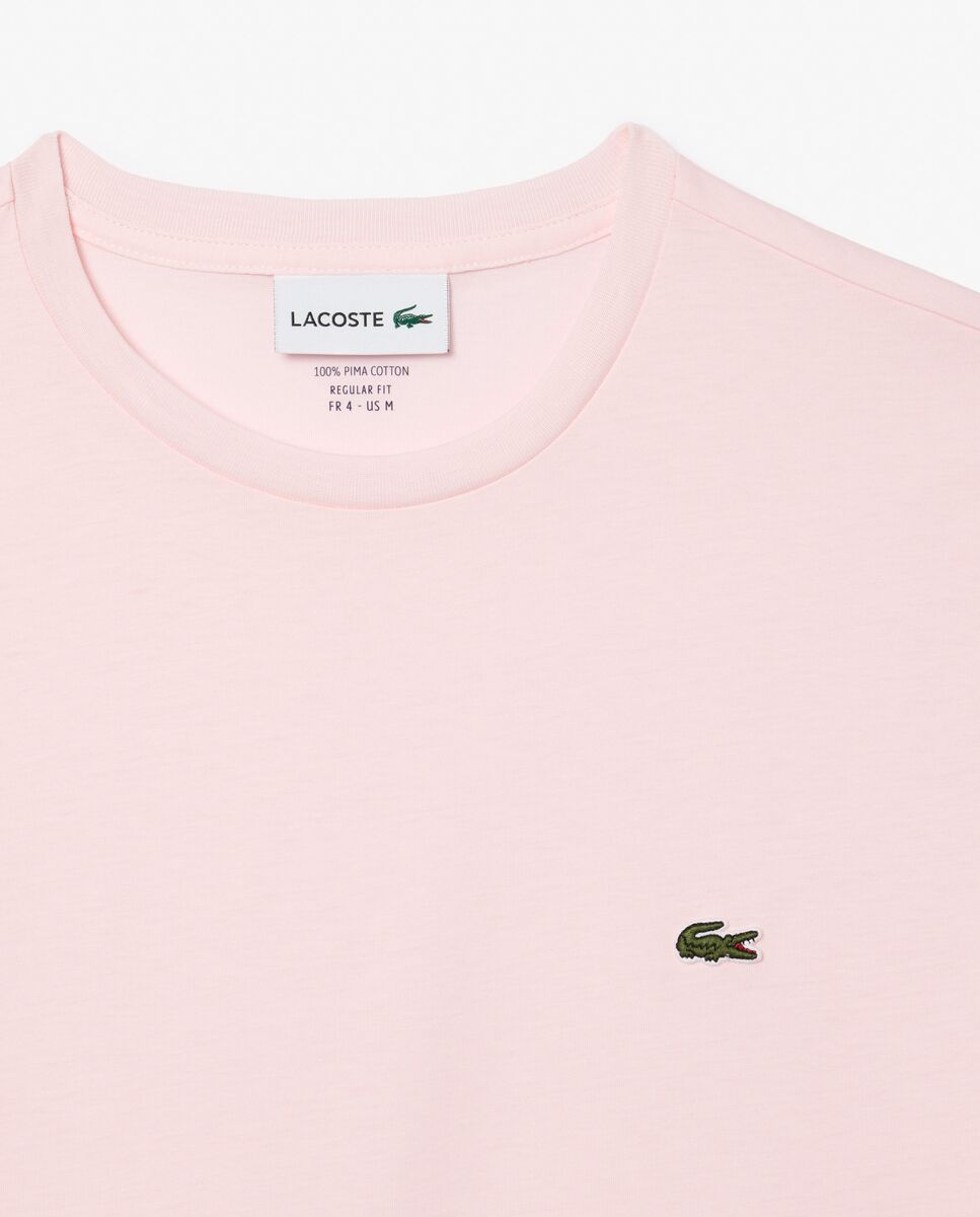 Camiseta de hombre de algodón pima de manga corta - Lacoste - Rosa claro Rosa claro-5