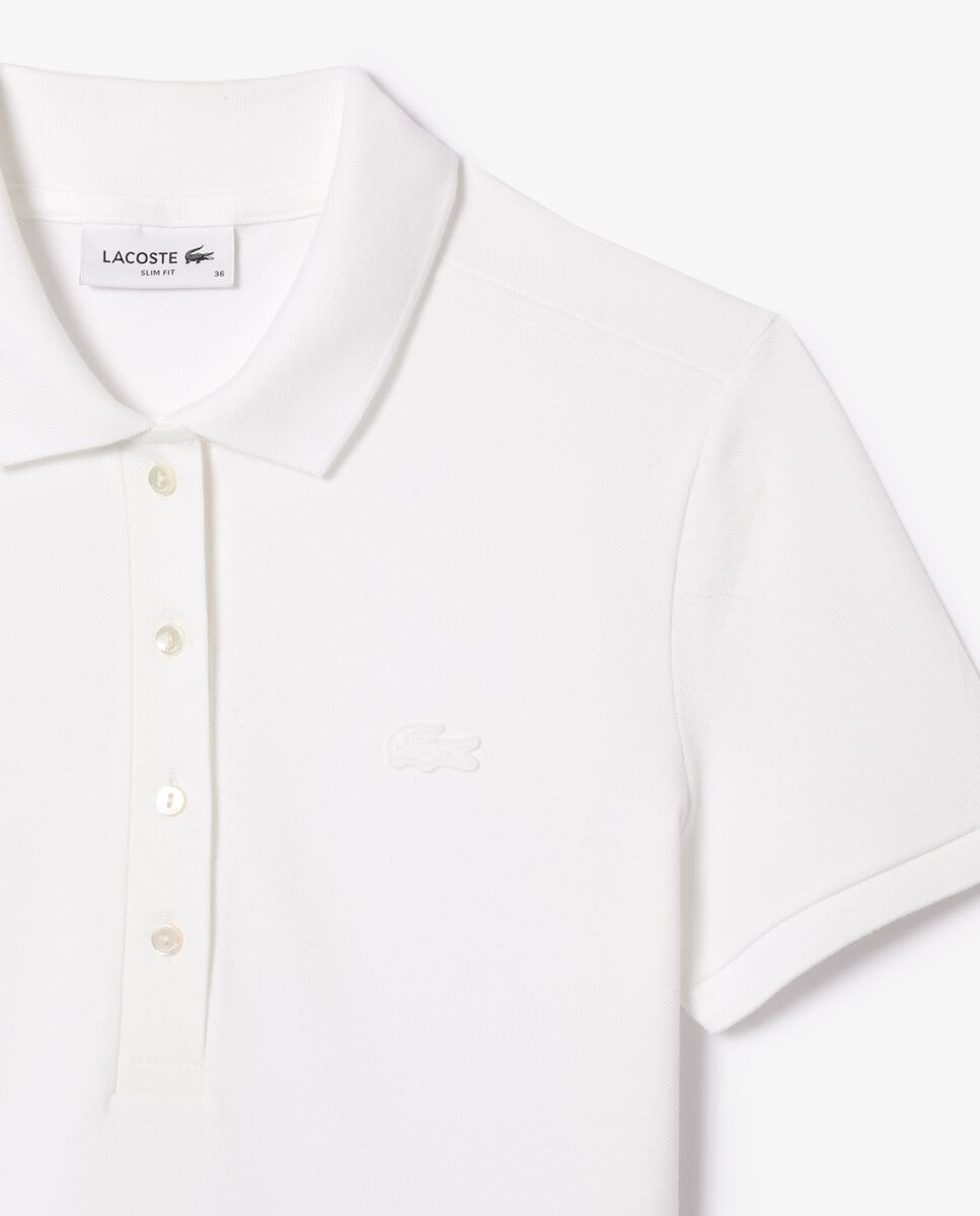 Lacoste - Polo de mujer en piqué de algodón stretch de manga corta.