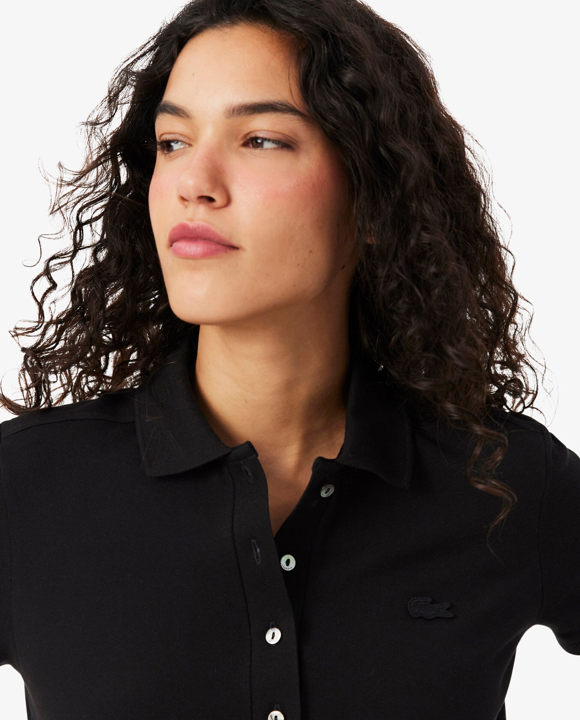 Polo de mujer en piqué de algodón stretch de manga corta - Lacoste - Negro Negro-3