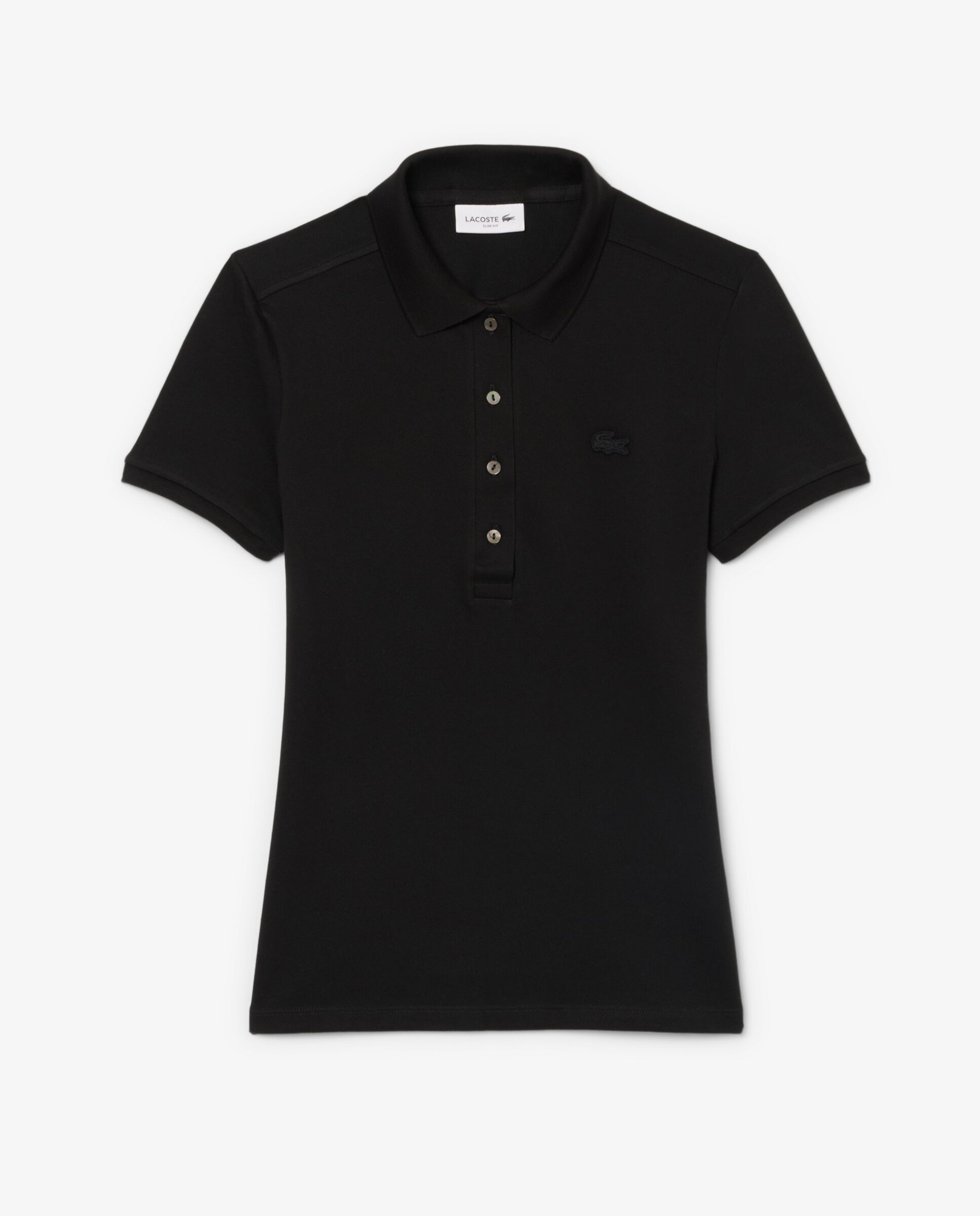 Polo de mujer en piqué de algodón stretch de manga corta - Lacoste - Negro Negro-6