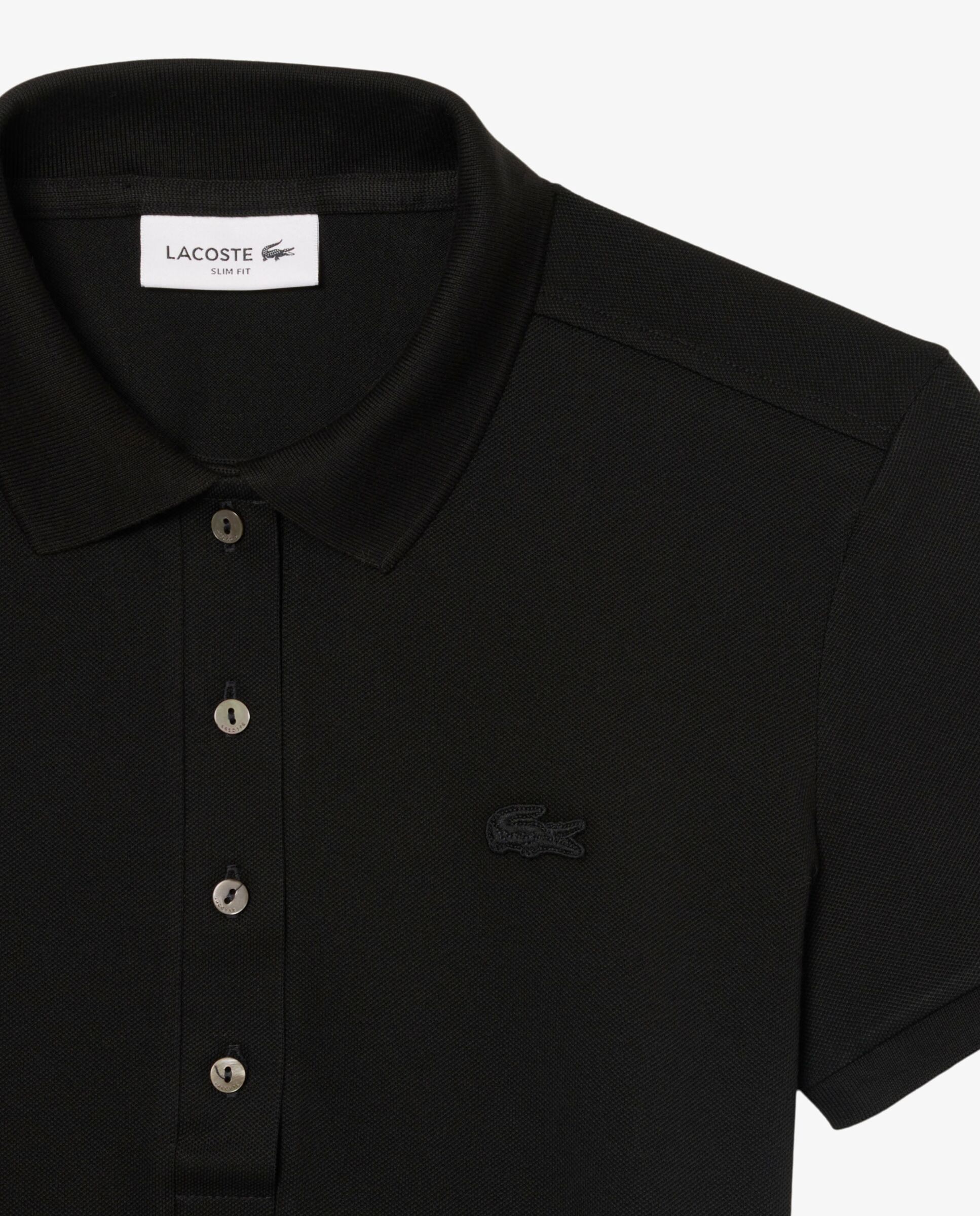 Polo de mujer en piqué de algodón stretch de manga corta - Lacoste - Negro Negro-5