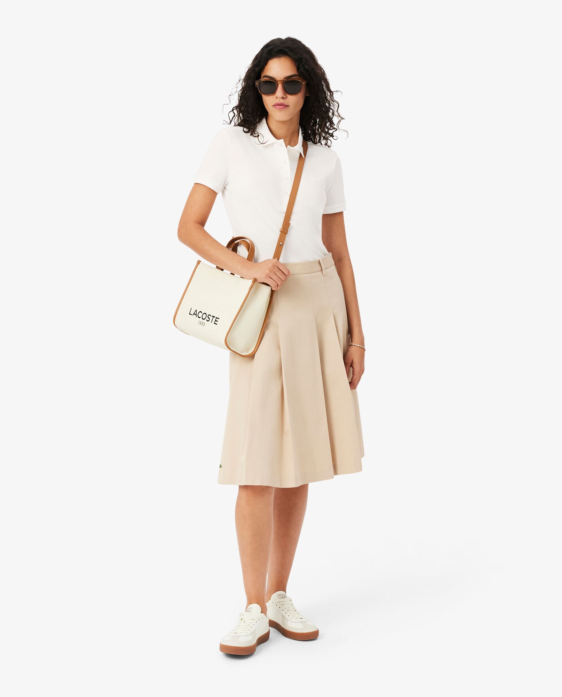 Polo de mujer en piqué de algodón stretch de manga corta - Lacoste - Blanco Blanco-4