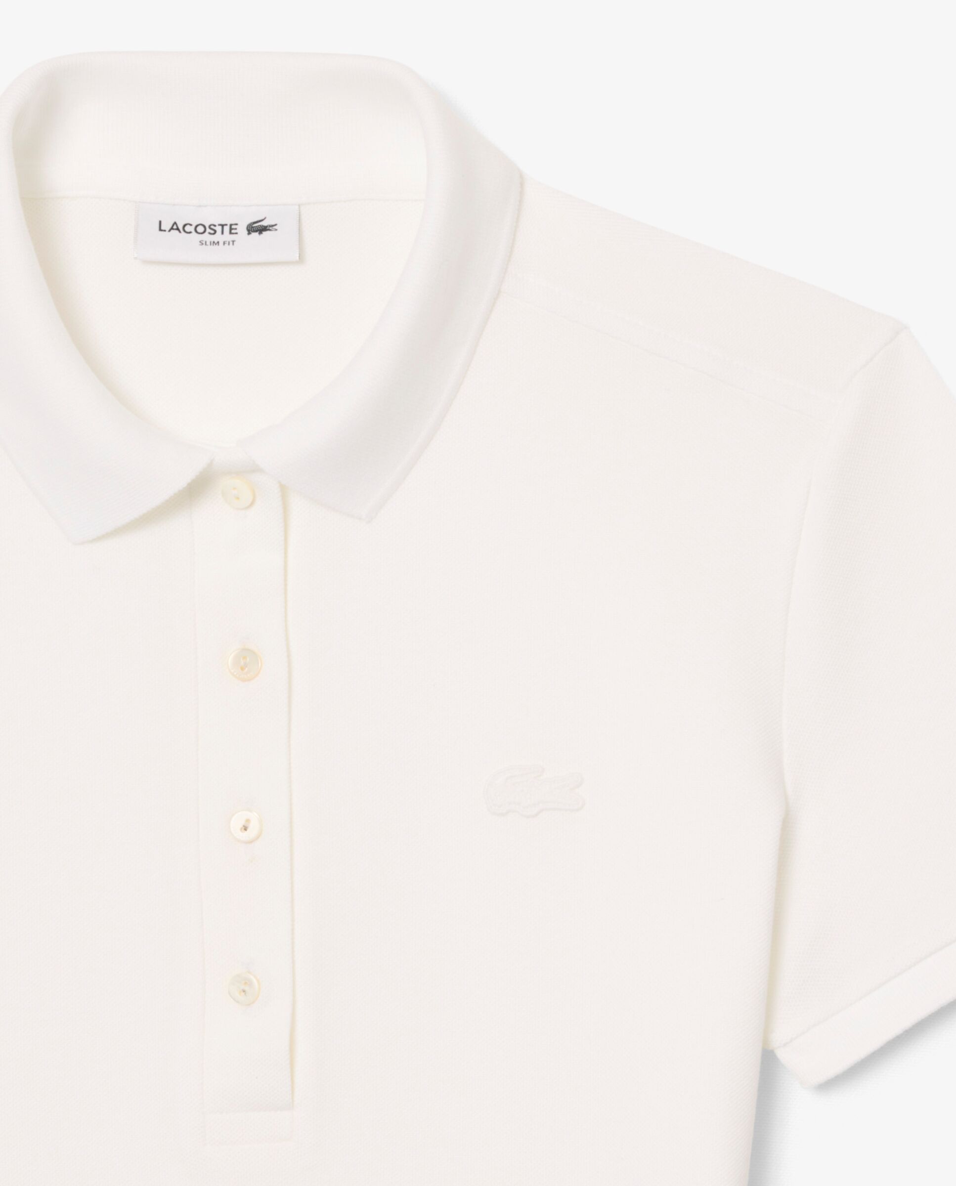 Polo de mujer en piqué de algodón stretch de manga corta - Lacoste - Blanco Blanco-5
