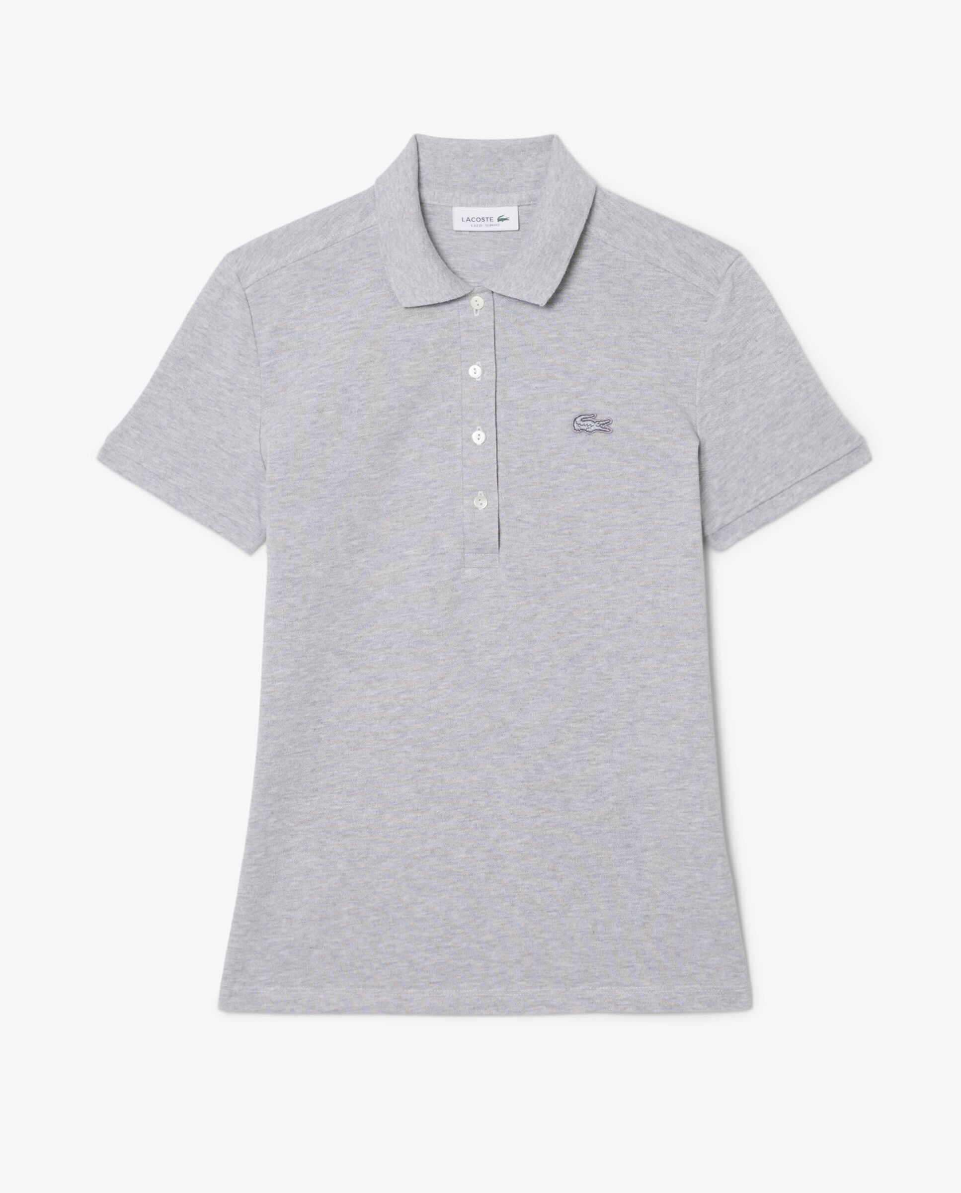 Polo de mujer en piqué de algodón stretch de manga corta - Lacoste - Gris oscuro Gris oscuro-6