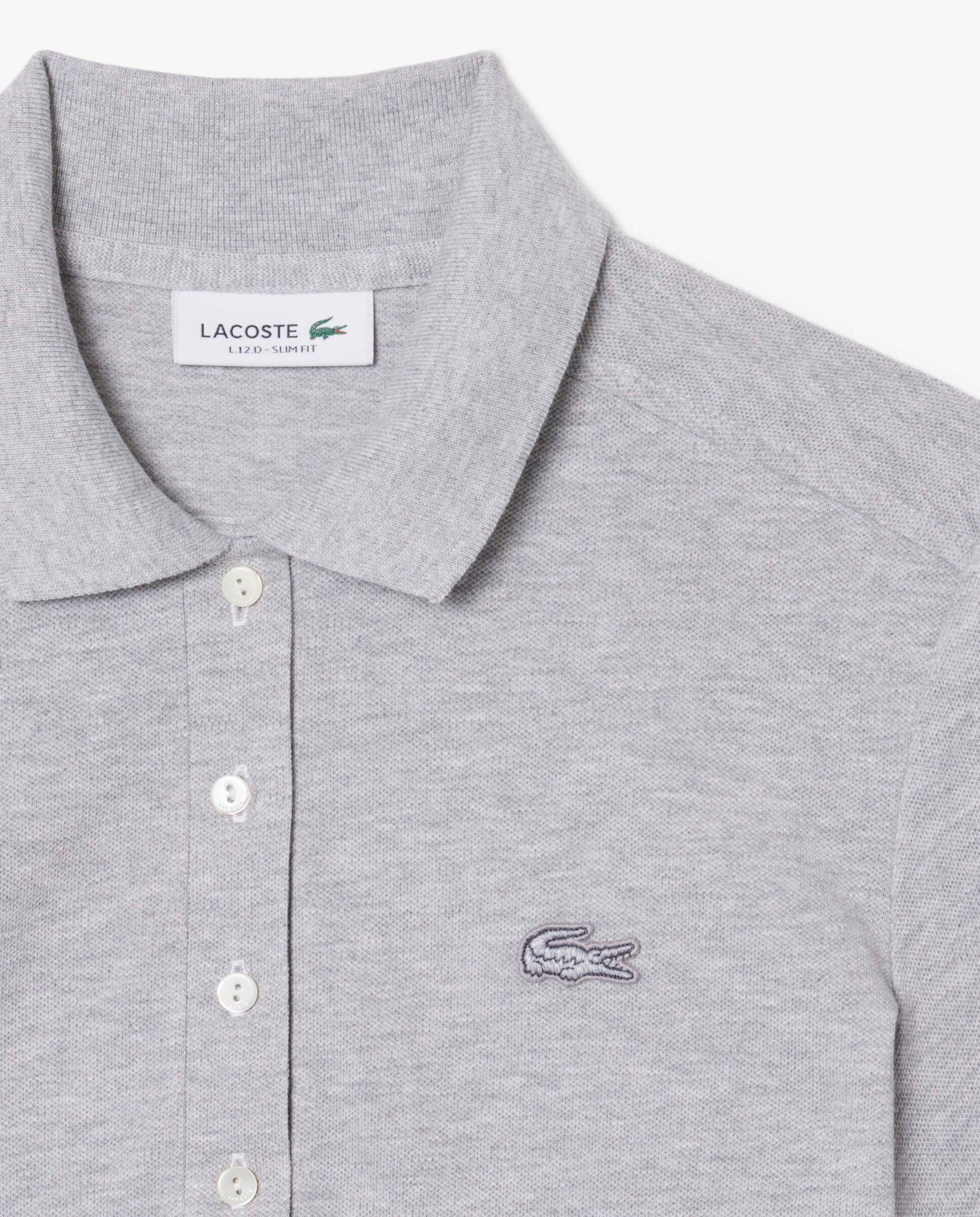 Polo de mujer en piqué de algodón stretch de manga corta - Lacoste - Gris oscuro Gris oscuro-5
