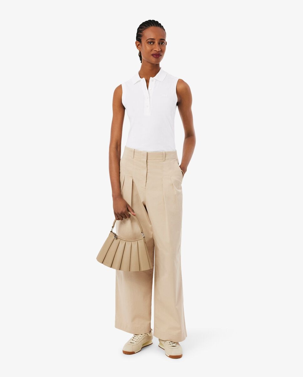 Polo de mujer sin mangas elástico de corte ajustado - Lacoste - Blanco Blanco-4