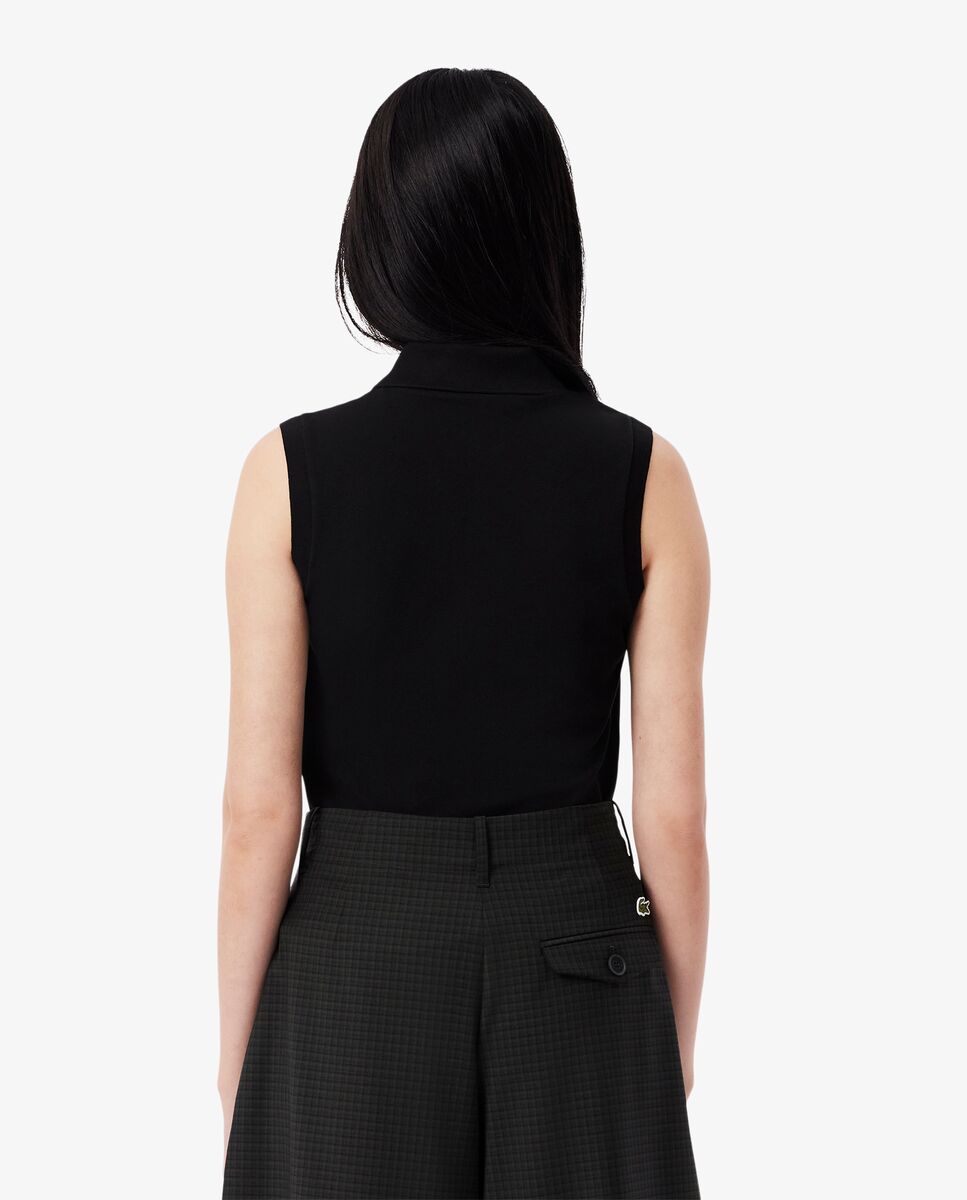 Polo de mujer sin mangas elástico de corte ajustado - Lacoste - Negro Negro-2