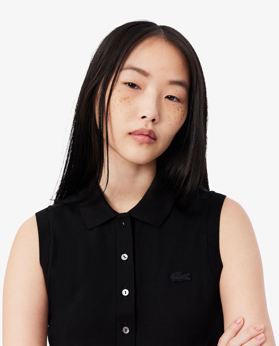 Polo de mujer sin mangas elástico de corte ajustado - Lacoste - Negro Negro-3
